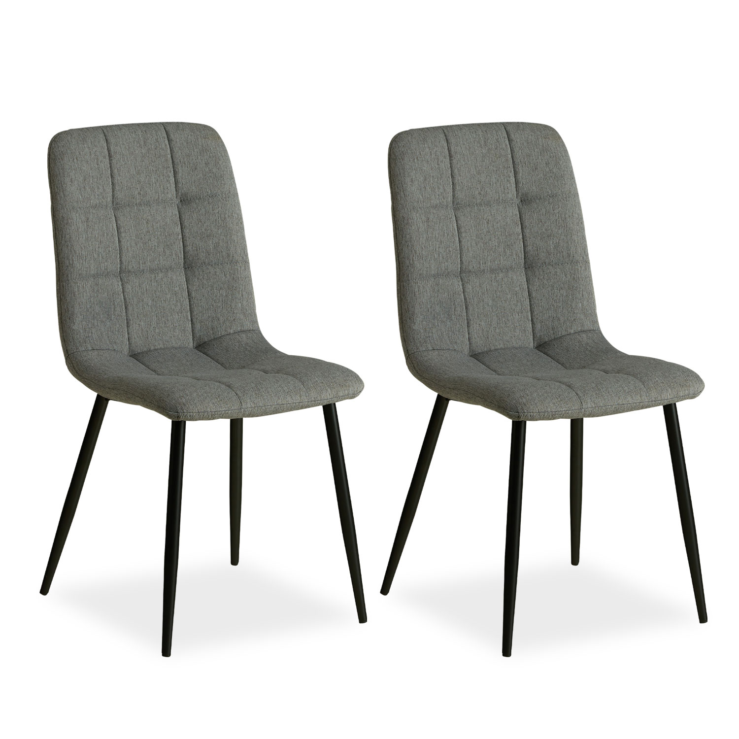 Upholstered Chair Linen Grey | Set of 2 | without Armrests | Kitchen Dining Room Office Upholstered Chair Linen Grey | Set of 2 | without Armrests | Kitchen Dining Room Office