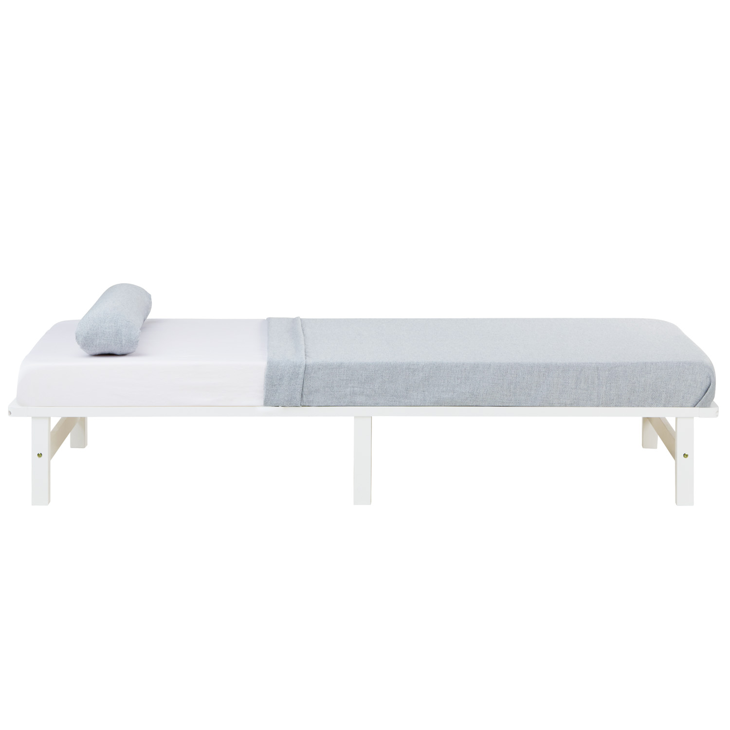 Pallet Bed 90x200 cm White | Single Bed with Mattress | with Slatted Frame | Wood | Kids Youth Guest Bedroom