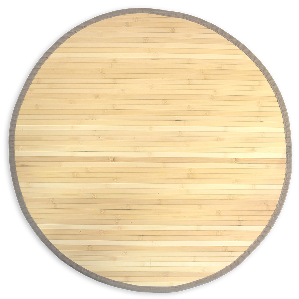 Bamboo carpet Rug 120 cm round in Light Natural