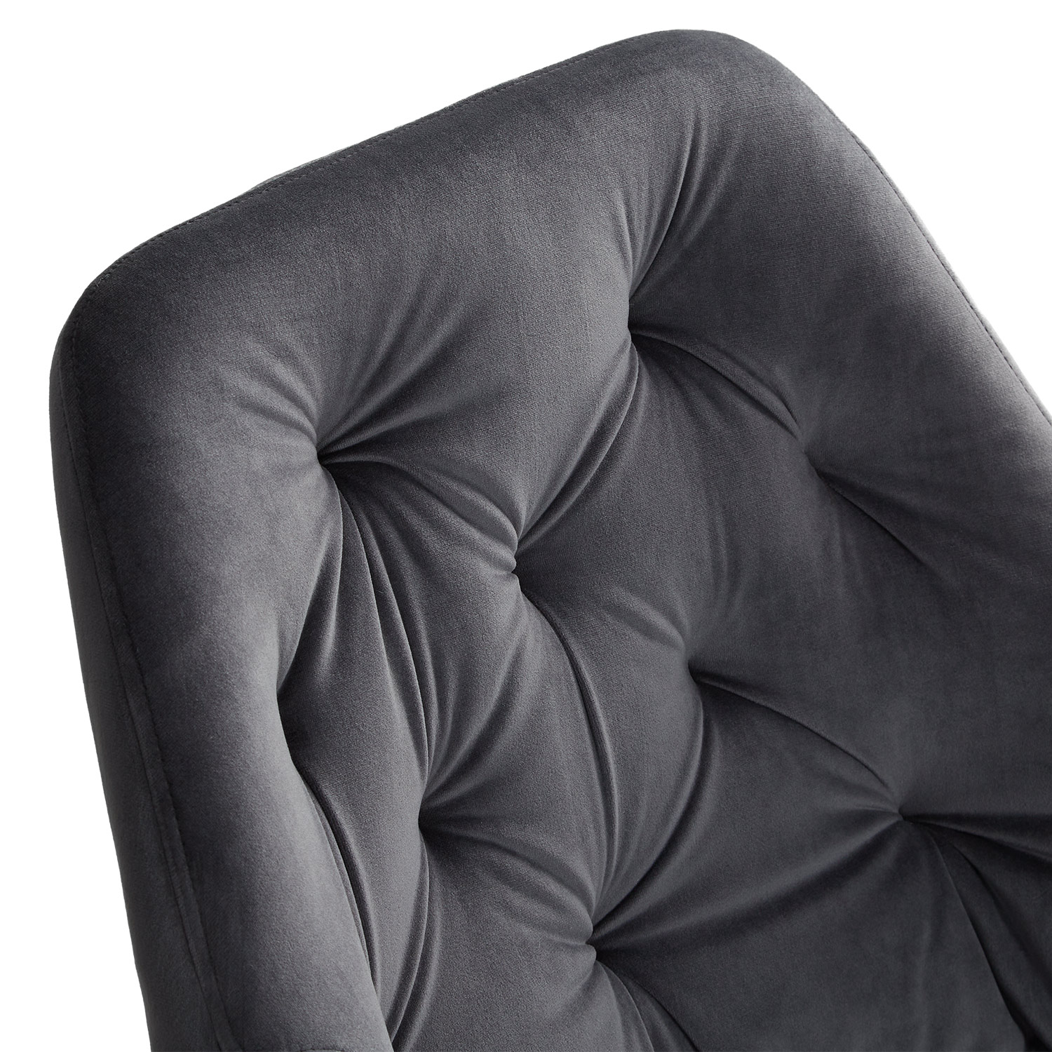 Upholstered Chair Velvet Grey | Set of 2 | with Armrests | Kitchen Dining Room Office