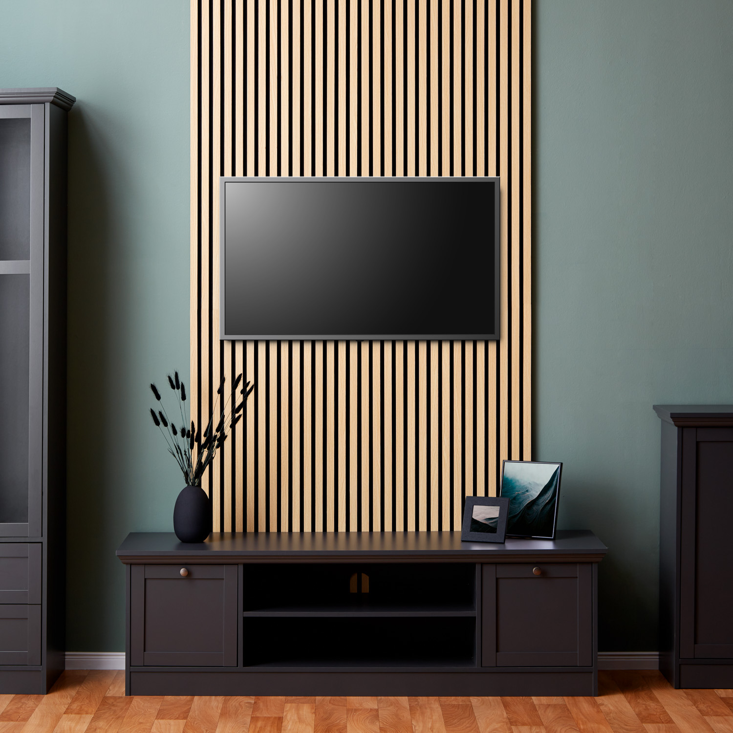 Acoustic Panels Wall Panels 60 x 60 cm Natural Oak | Wood | 2-piece Set | 3D Strips Acoustic Panels Wall Panels 60 x 60 cm Natural Oak | Wood | 2-piece Set | 3D Strips