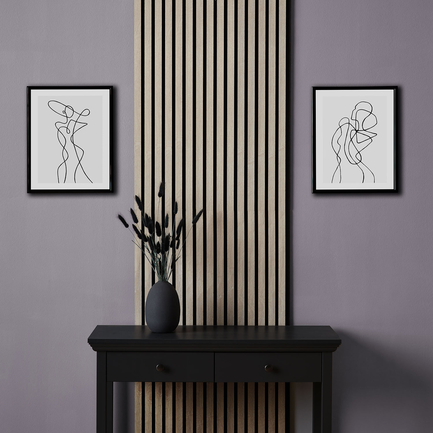 Acoustic Panels Wall Panels 60 x 60 cm Light Gray | Wood | 1 Piece | 3D Strips