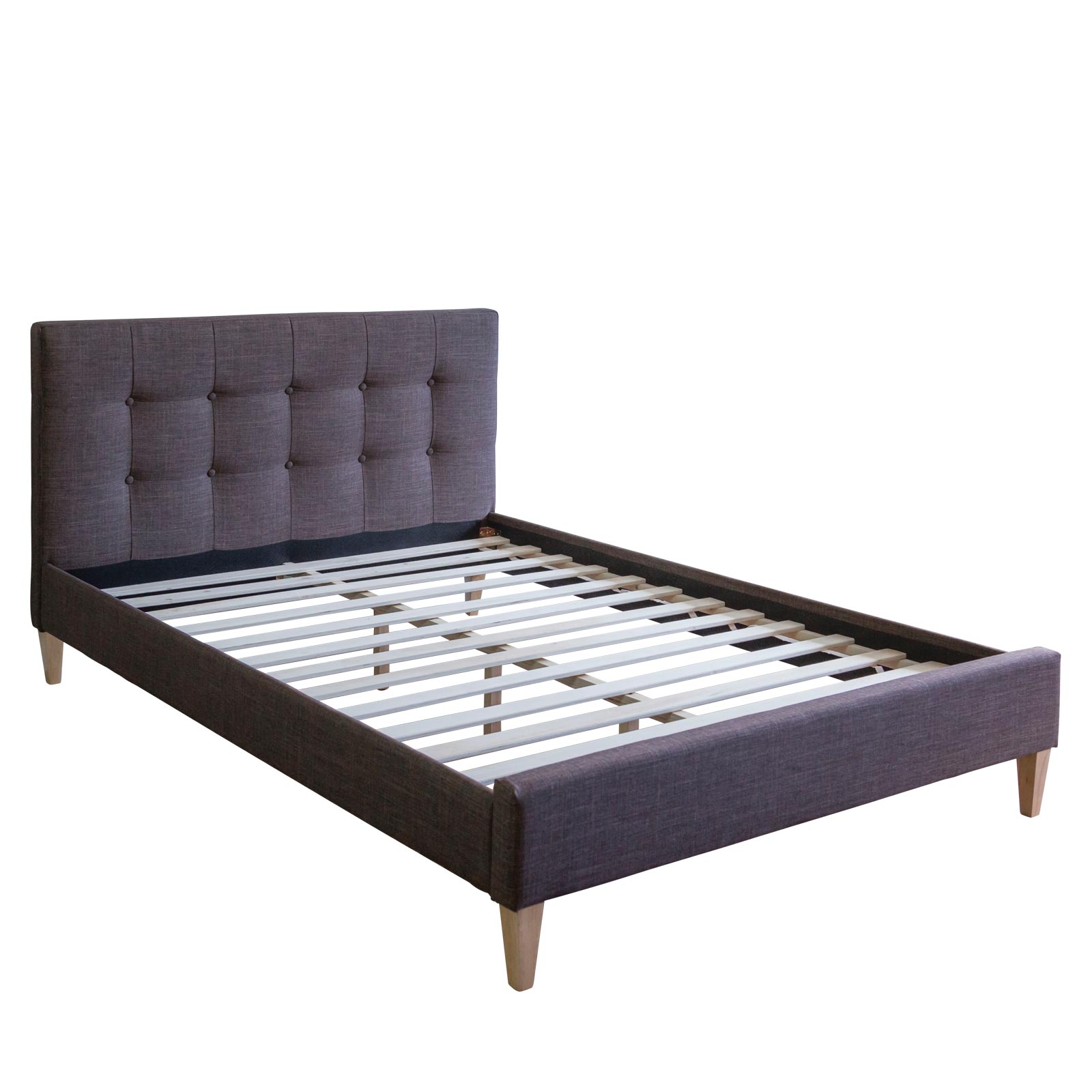 fabric Bed Upholstered Bed Frame King 160 x 200 brown 5FT