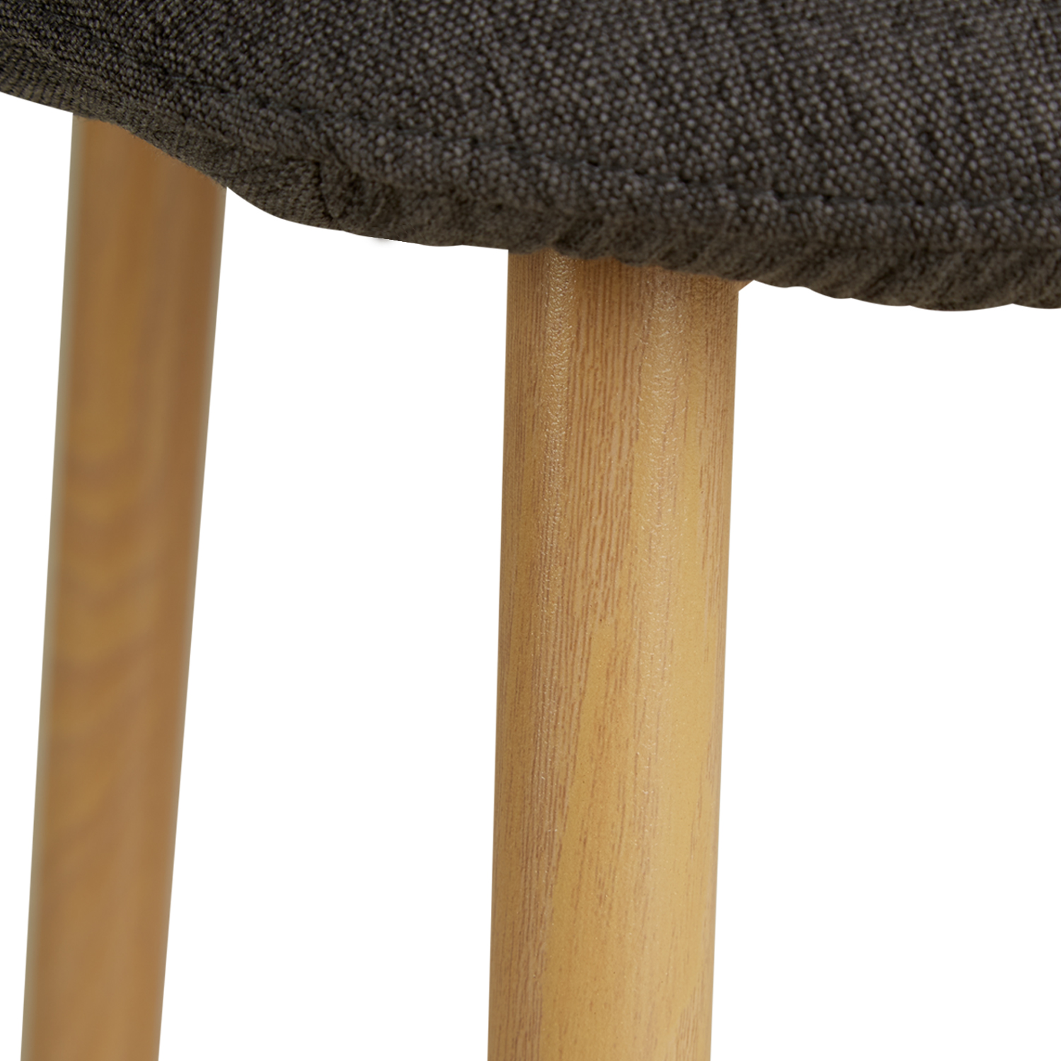 Upholstered Chair Linen Anthracite | Set of 2 | rounded Backrest | without Armrests | Kitchen Dining Room Office