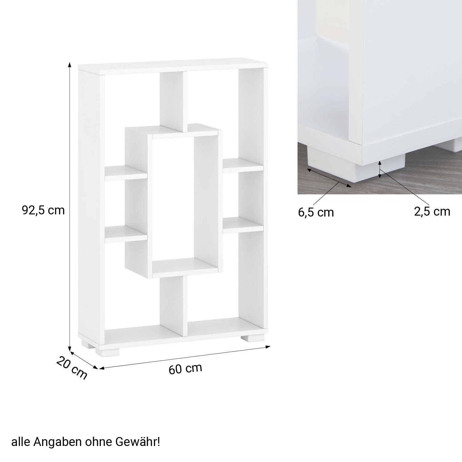 Regal Standregal Wandregal 7 Fächer Bücherregal 4 Varianten Weiß Holz Massiv Modern