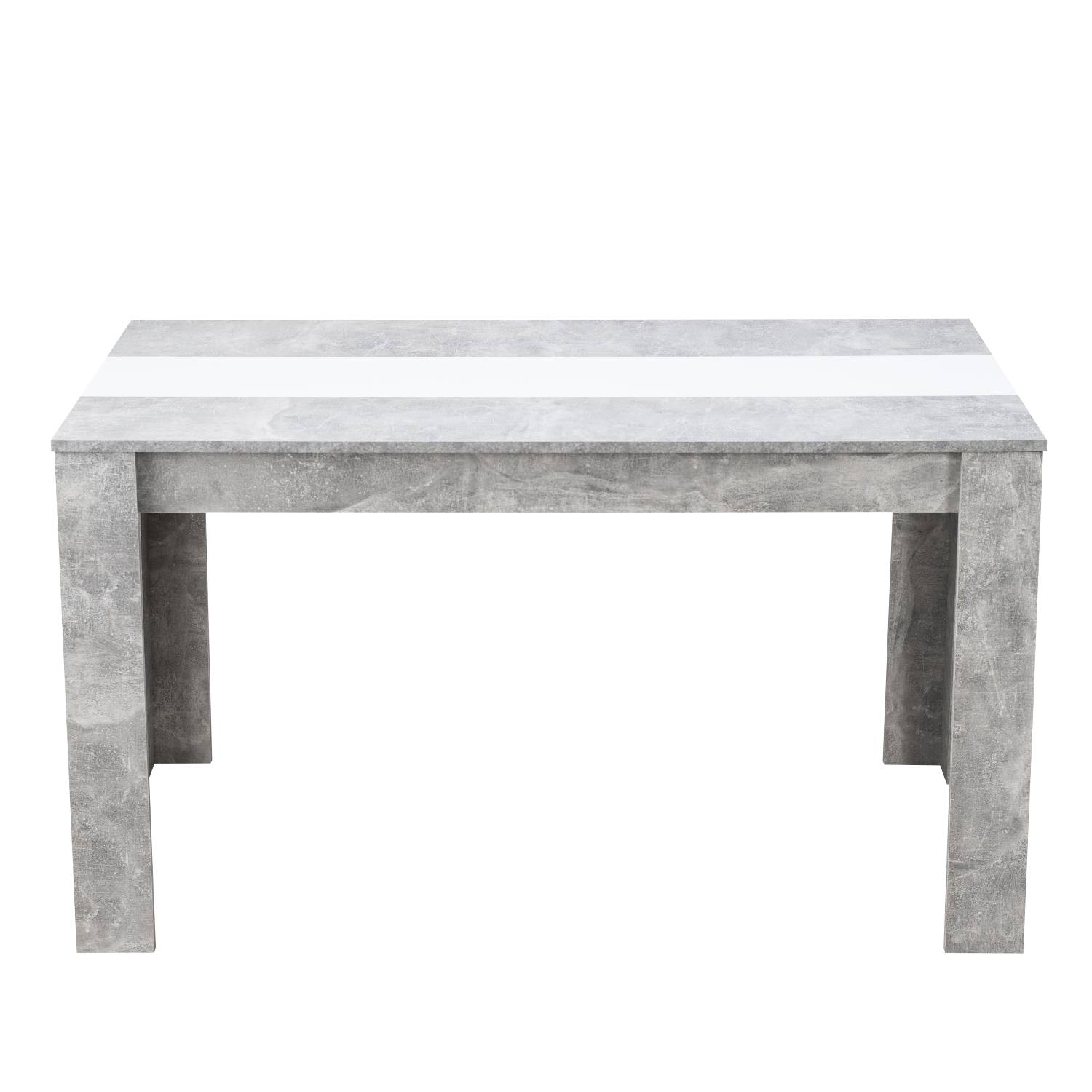 Esstisch Esszimmertisch Holztisch Küchentisch 135x80 cm Beton Optik Holz Massiv Grau Weiß