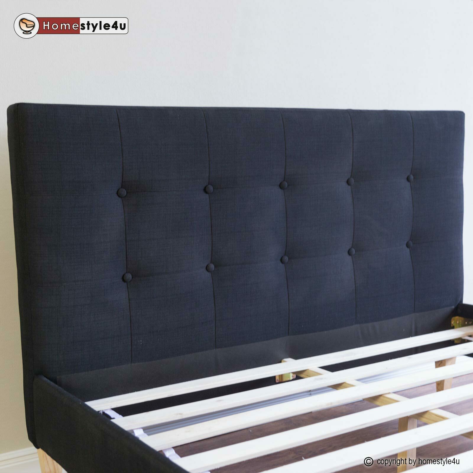 Upholstered bed rack 140 x 200 black Upholstered bed rack 140 x 200 black