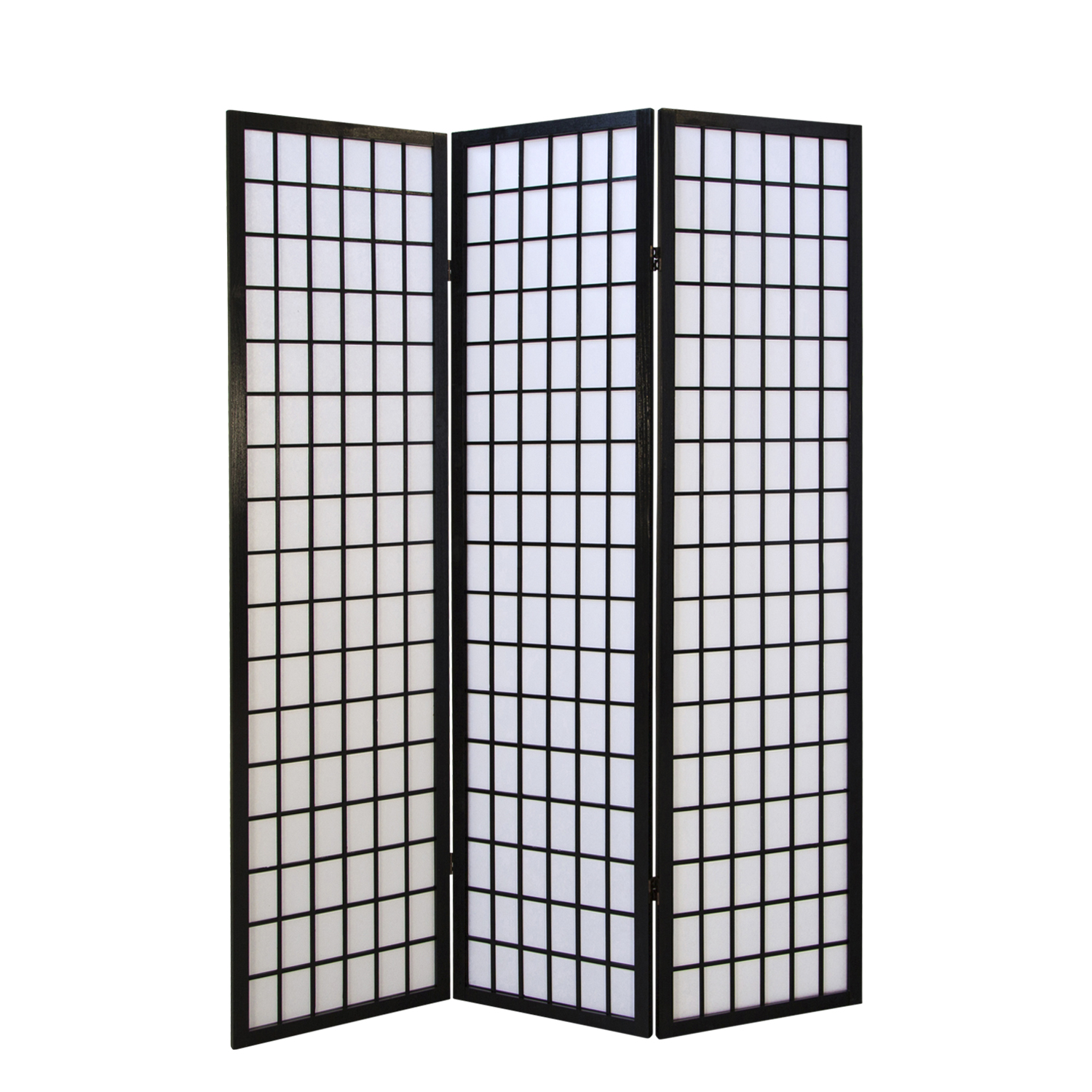 Paravent Black Shoji Rice Paper White | 3-panel | Wood | Room Divider Partition Privacy Screen