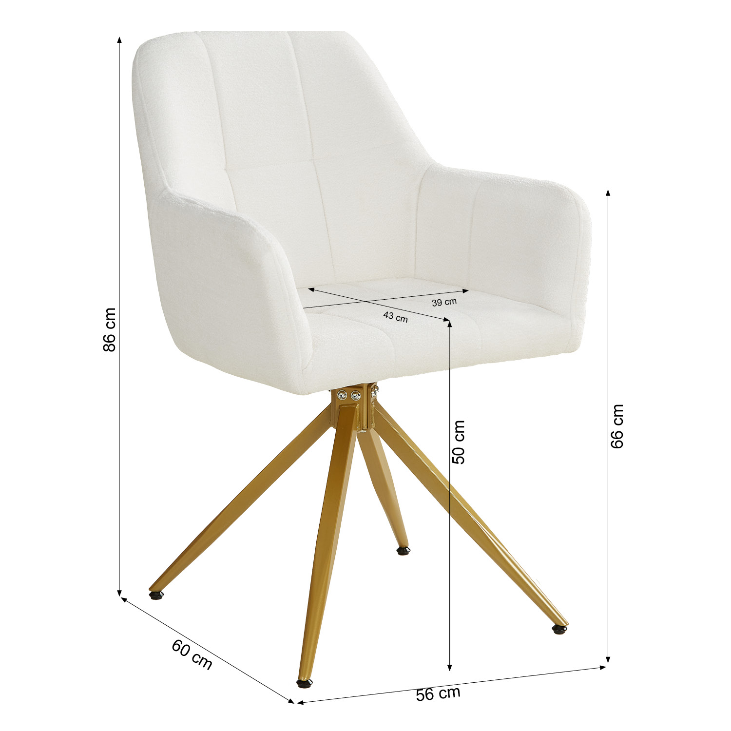 Modern Dining Table Wood Oak 160x90 cm with 4 Beige Bouclé Chairs Dining Room Table Natural Wooden Table