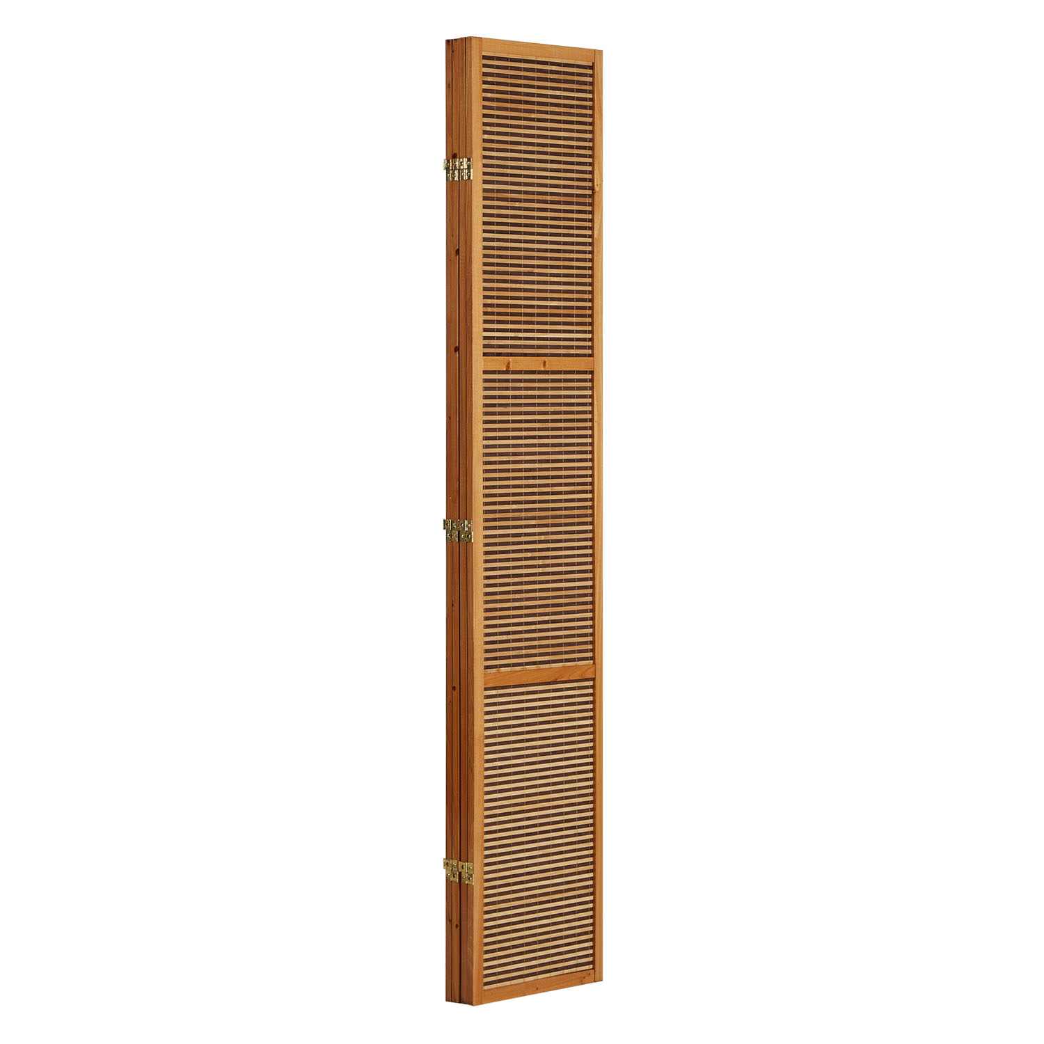 Paravent Marron Lattes en Bois Hauteur 200 cm | 4 panneaux | Bois | Séparateur de Pièce Cloison Écran d'Intimité