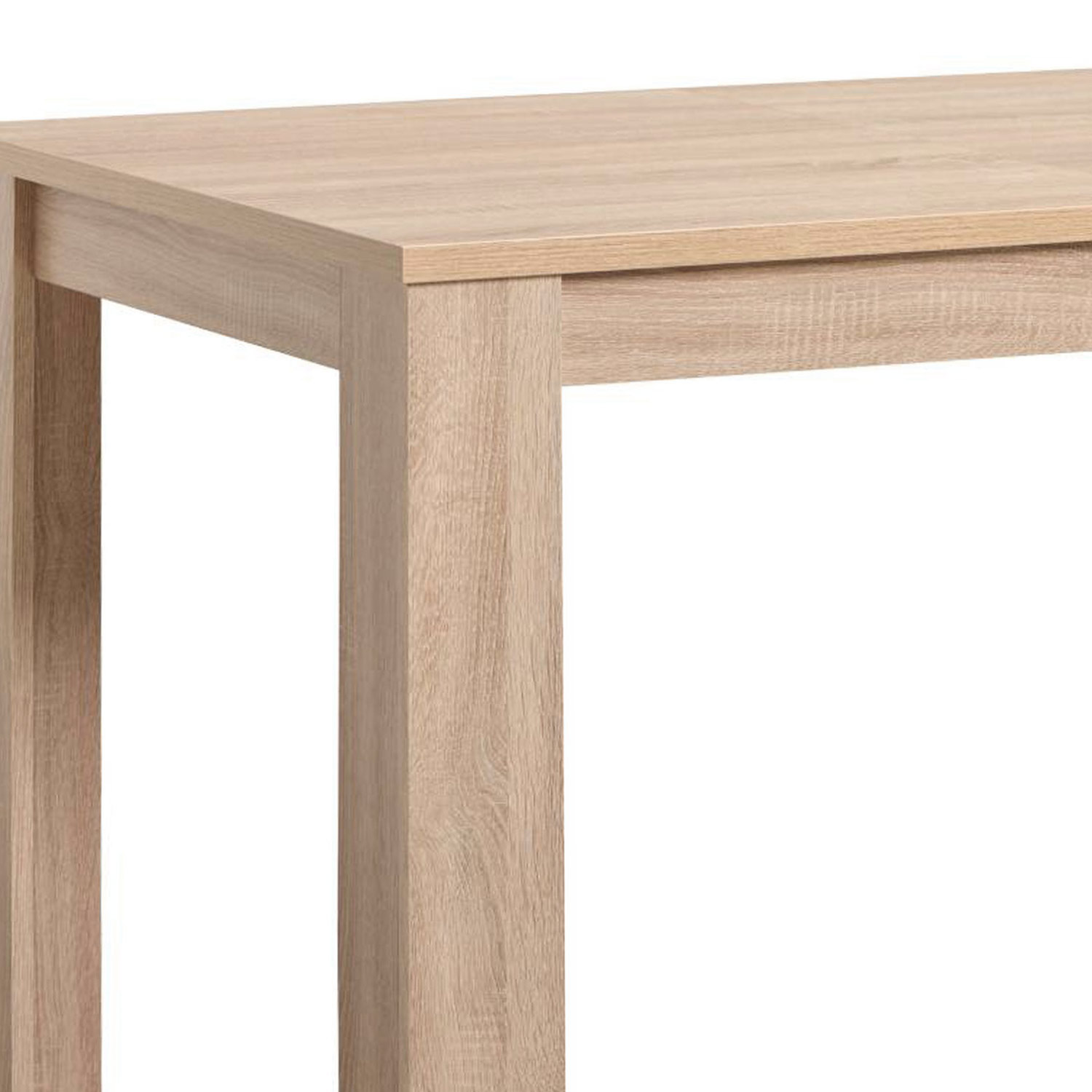 Modern Dining Table Sonoma Oak 120x80 cm with 4 Creme Velvet Chairs Dining Room Table Natural Wooden Table