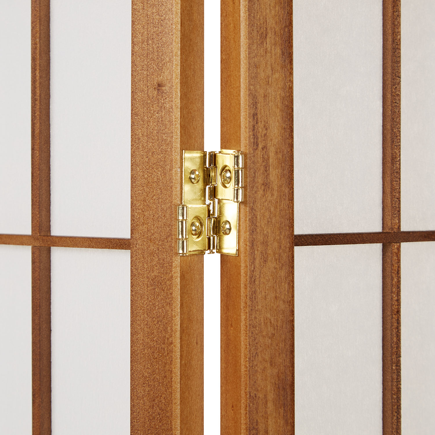 Paravent Light Brown Shoji Rice Paper White | 4-panel | Wood | Room Divider Partition Privacy Screen