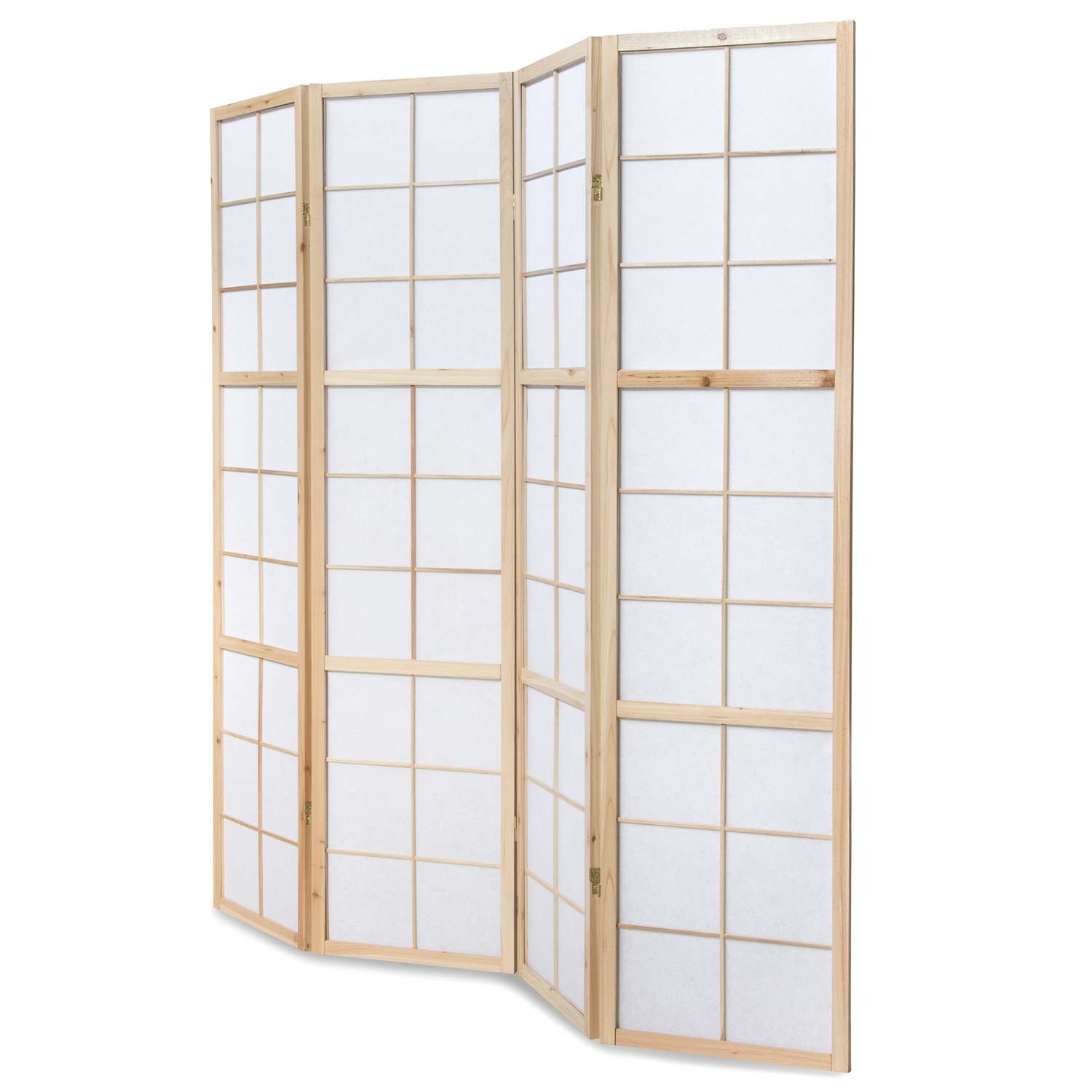 Paravent room divider 4 parts partition wall Shoji Foldable Natural