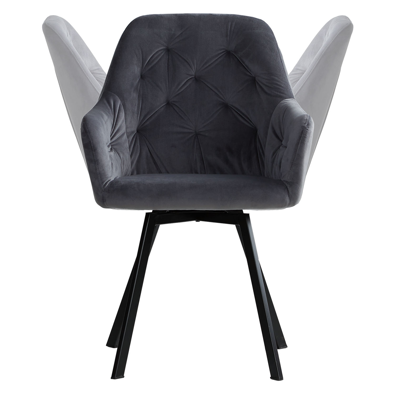 Dining Chair Set of 4 Modern Egg Chairs Velvet Grey Armchairs Dining Room Chairs Upholstered Chairs Eames Chairs Upholstered Chair Velvet Grey | Set of 4 | swivel | with Armrests | Kitchen Dining Room Office