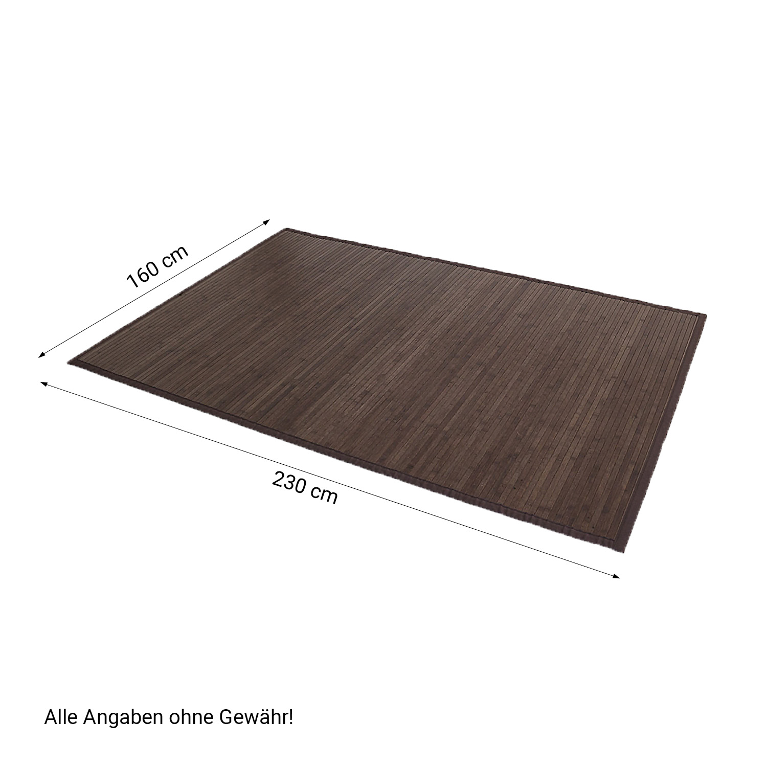 Bamboo carpet Rug 160x230 in darkbrown