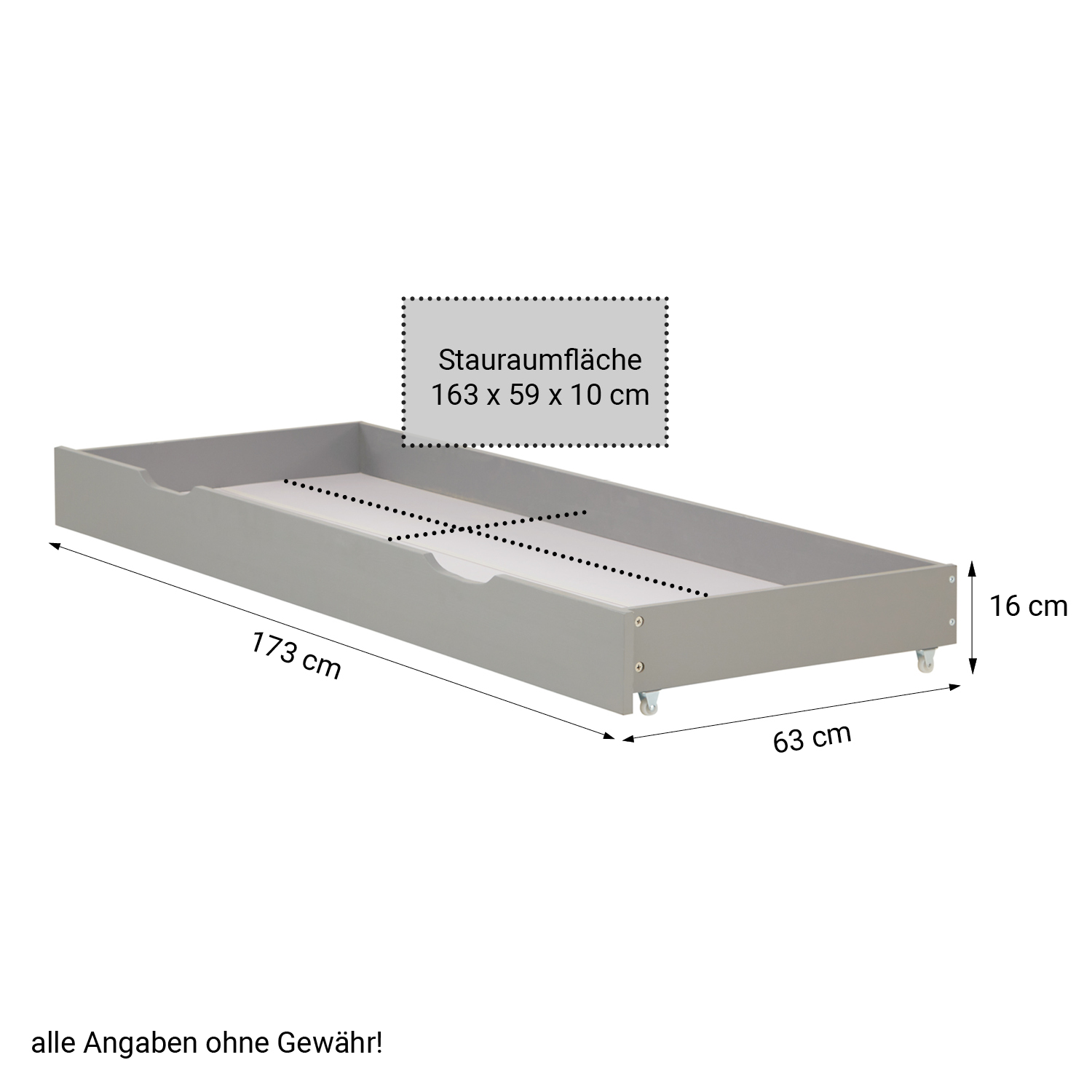 Wood Bed 90x200 cm Gray | Single Bed with Storage Drawer | with Slatted Frame | Solid | Kids Youth Guest Bedroom