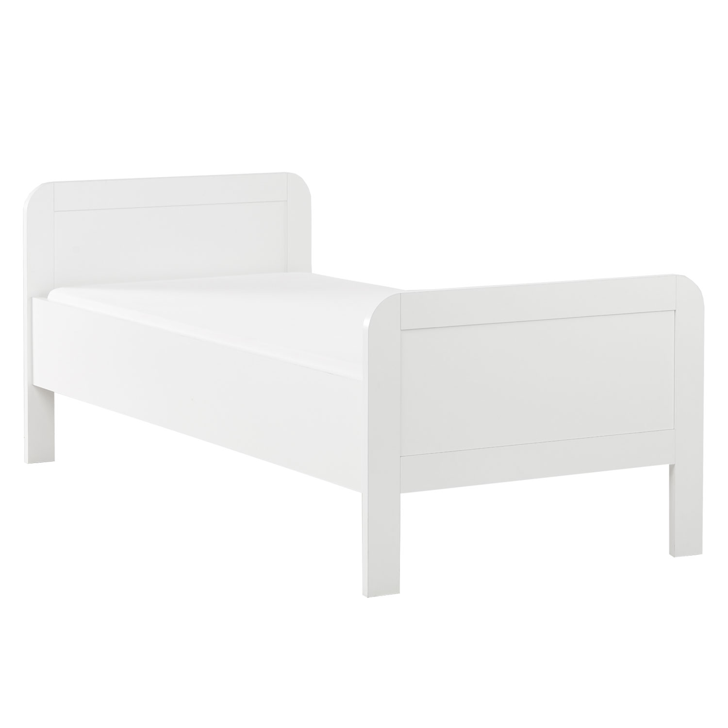 Comfort Bed 90x200 cm White | Senior Bed Height Adjustable | Single Bed | Wood | without Slatted Frame