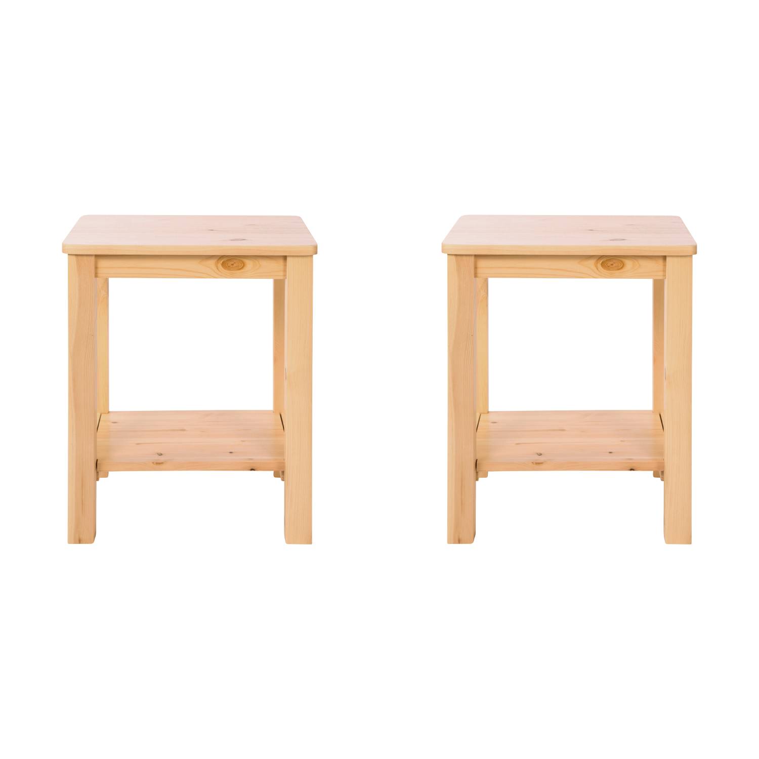 Wooden Stool Set of 2 Seat Stool Pine Wood Solid Table Stool Wardrobe Dining Room Dressing Room