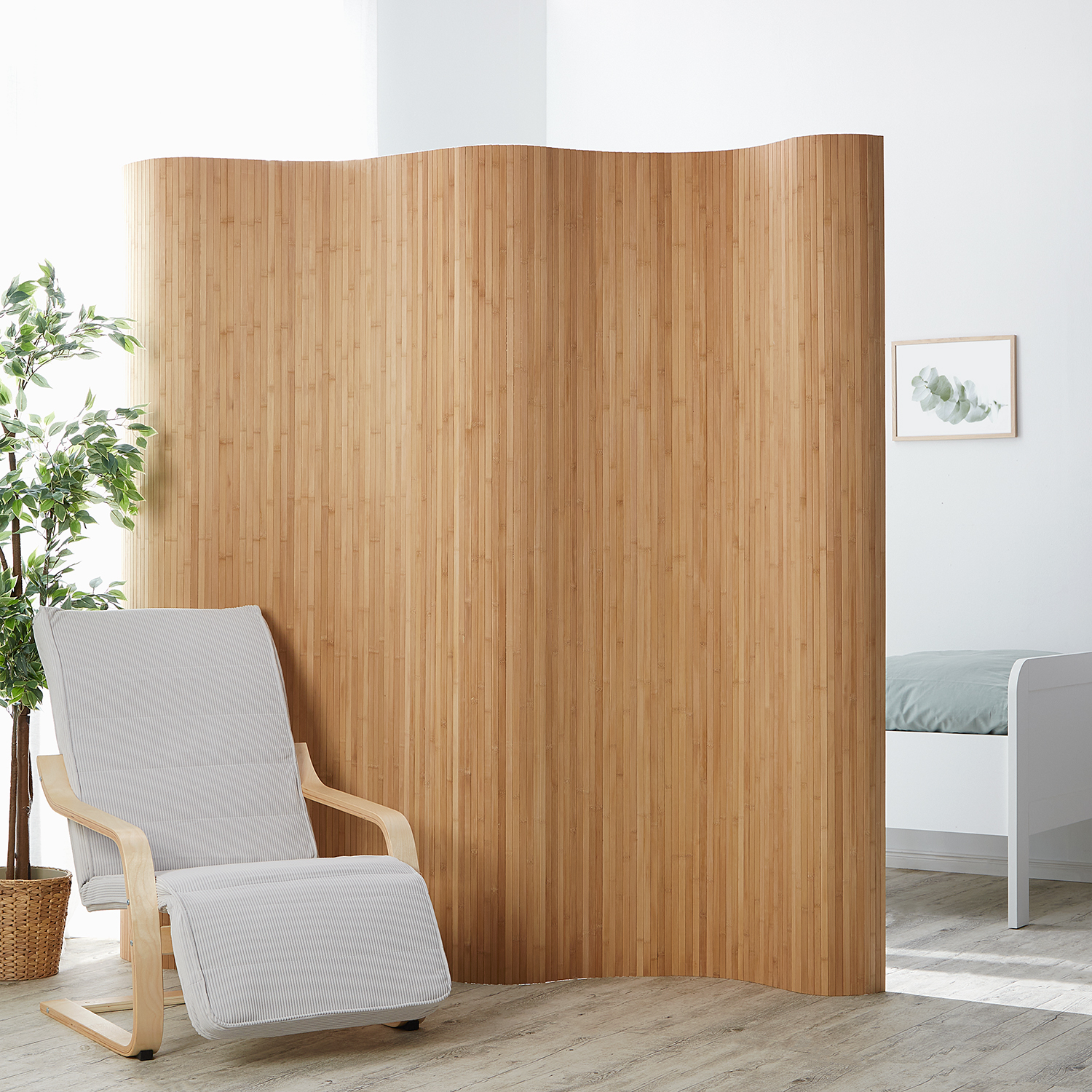 Paravent Bamboo Height 200 cm Brown | Room Divider Partition Privacy Screen