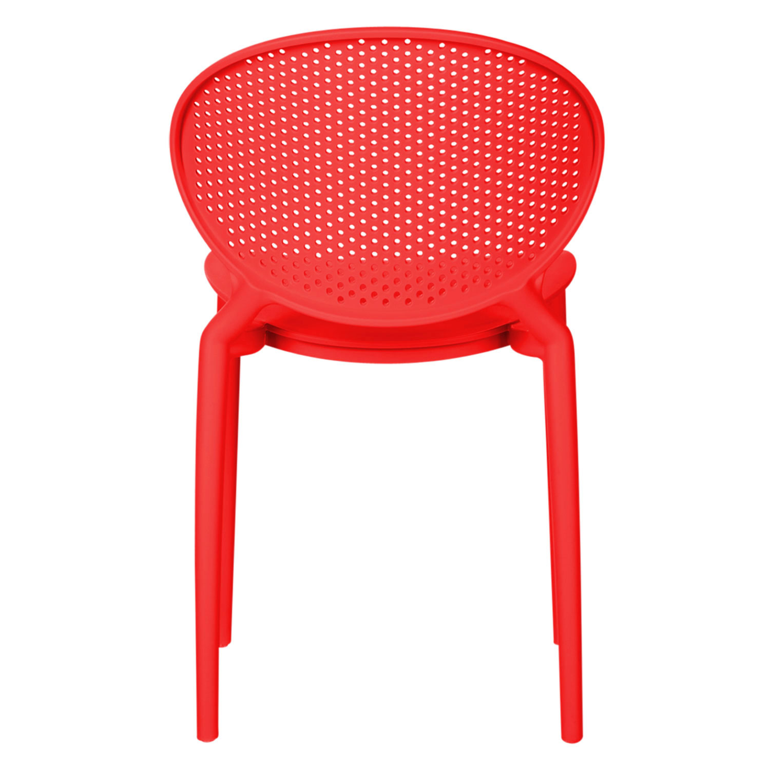 Chaise de jardin Moderne Lot de 4 Rouge Chaises design Plastique Chaises exterieur Chaises empilable Chaise de cuisine