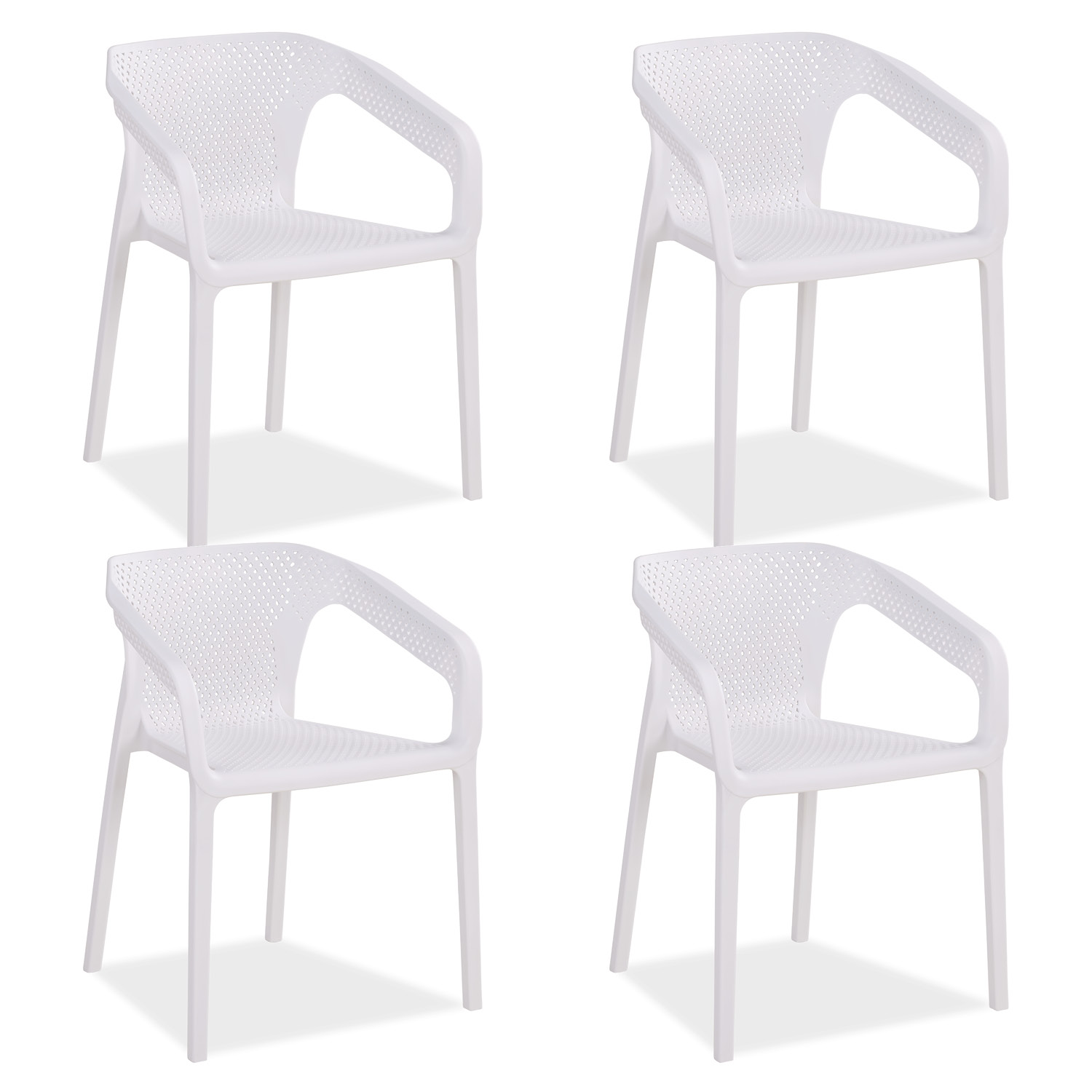 Set of 4 Garden chair with armrests Camping chairs White Outdoor chairs Plastic Egg chair Lounger chairs Stacking chairs Set of 4 Garden chair with armrests Camping chairs White Outdoor chairs Plastic Egg chair Lounger chairs Stacking chairs