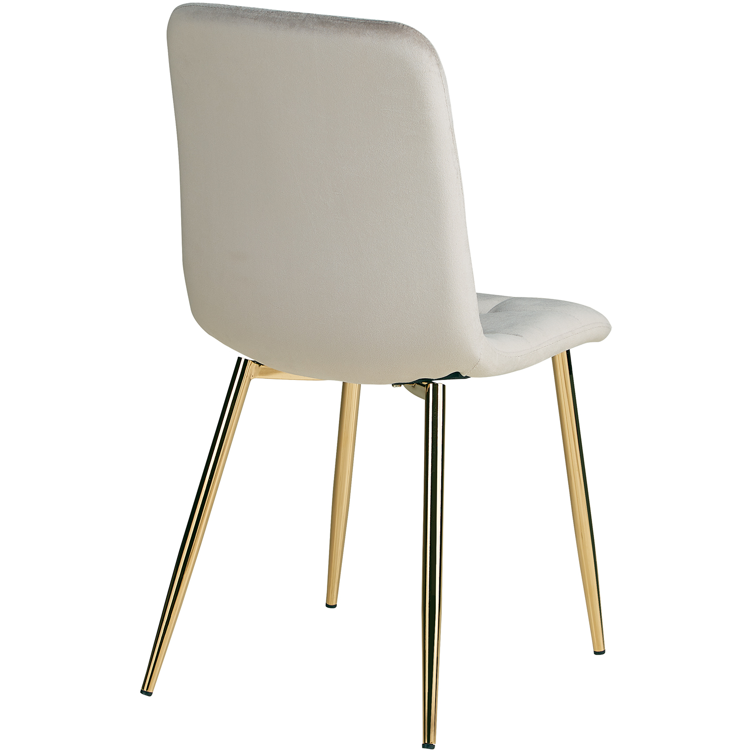 Upholstered Chair Velvet Cream | Set of 6 | golden Legs | without Armrests | Kitchen Dining Room Office