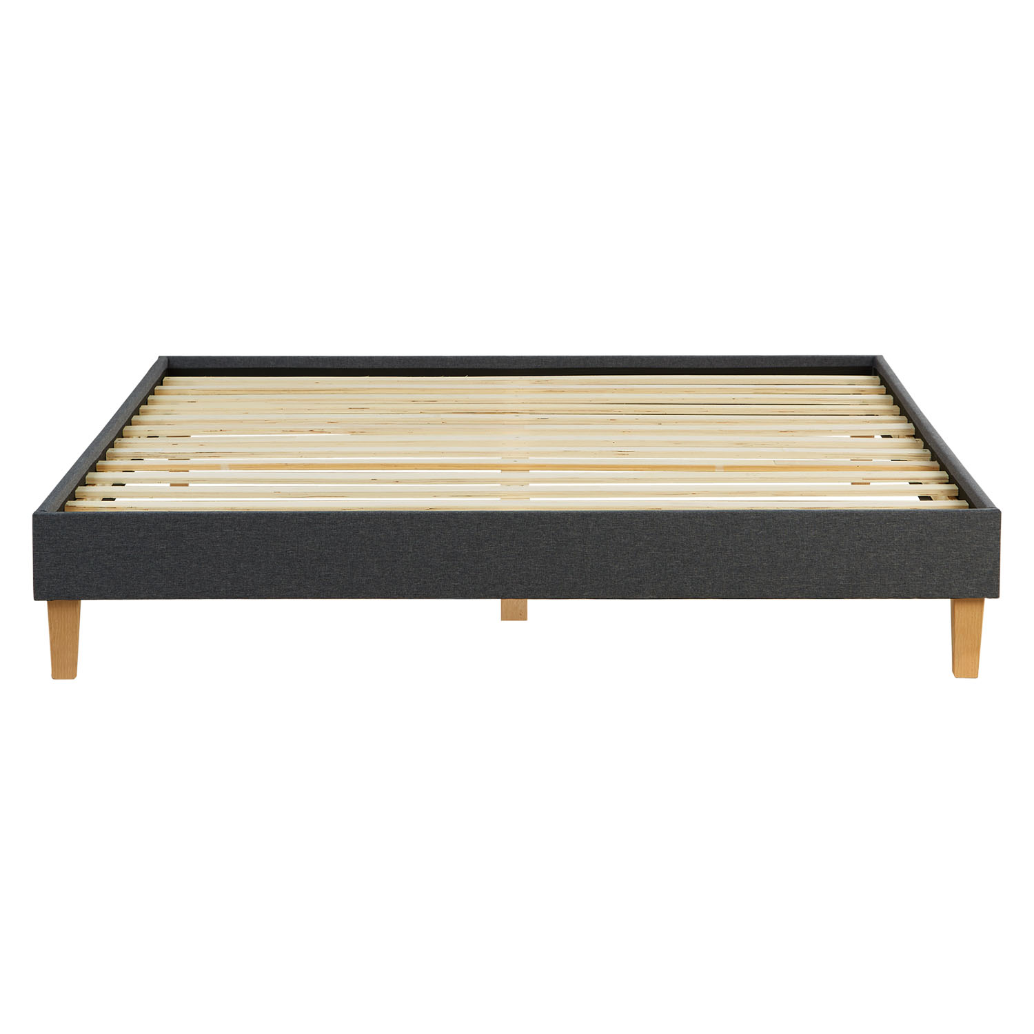 Upholstered Bed Frame Double Bed 160 x 200 cm Grey Futon Bed Platform Bed Fabric Upholstered Bed Frame Double Bed 160 x 200 cm Grey Futon Bed Platform Bed Fabric