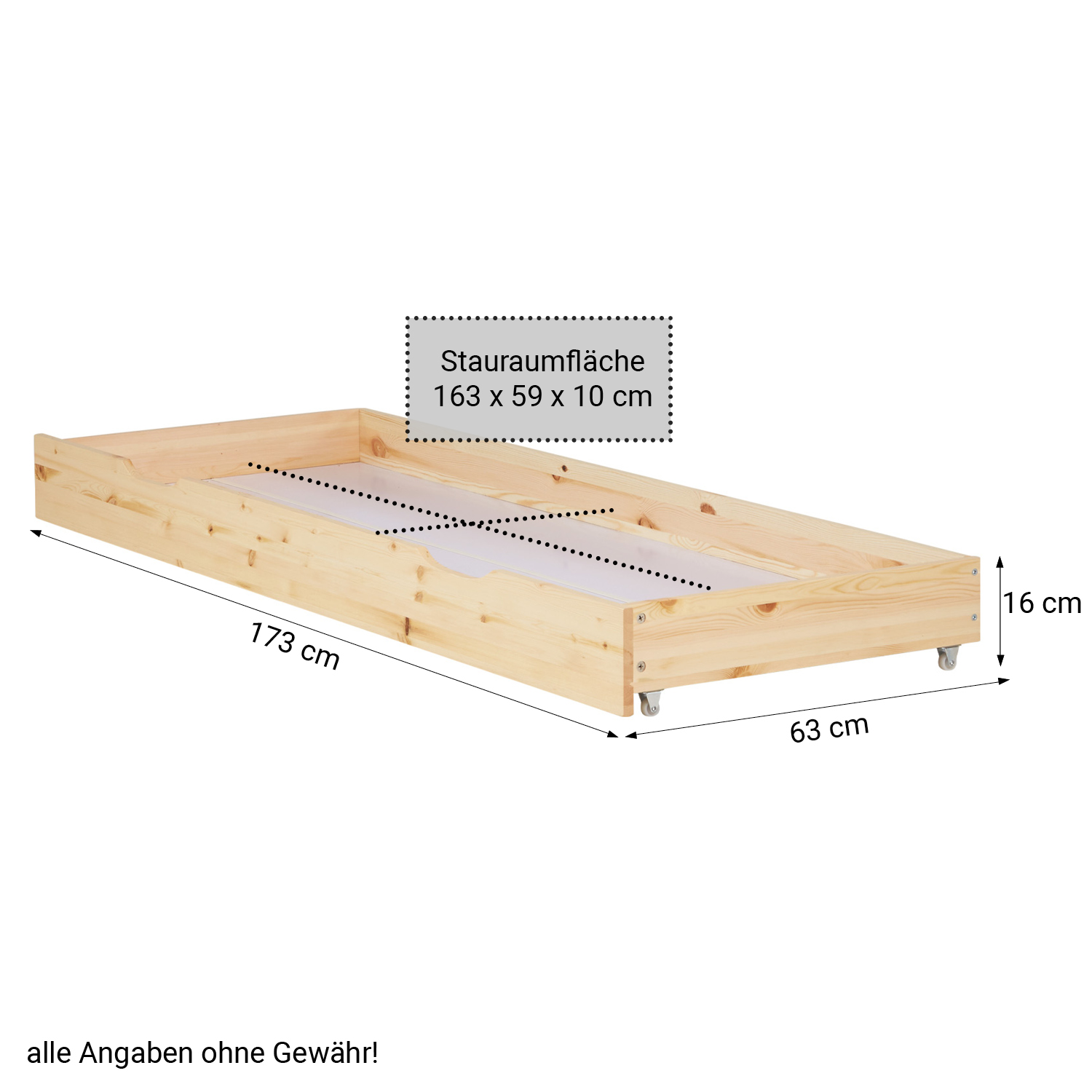 Wood Bed 90x200 cm Natural | Single Bed with Storage Drawer | with Slatted Frame | Solid | Kids Youth Guest Bedroom