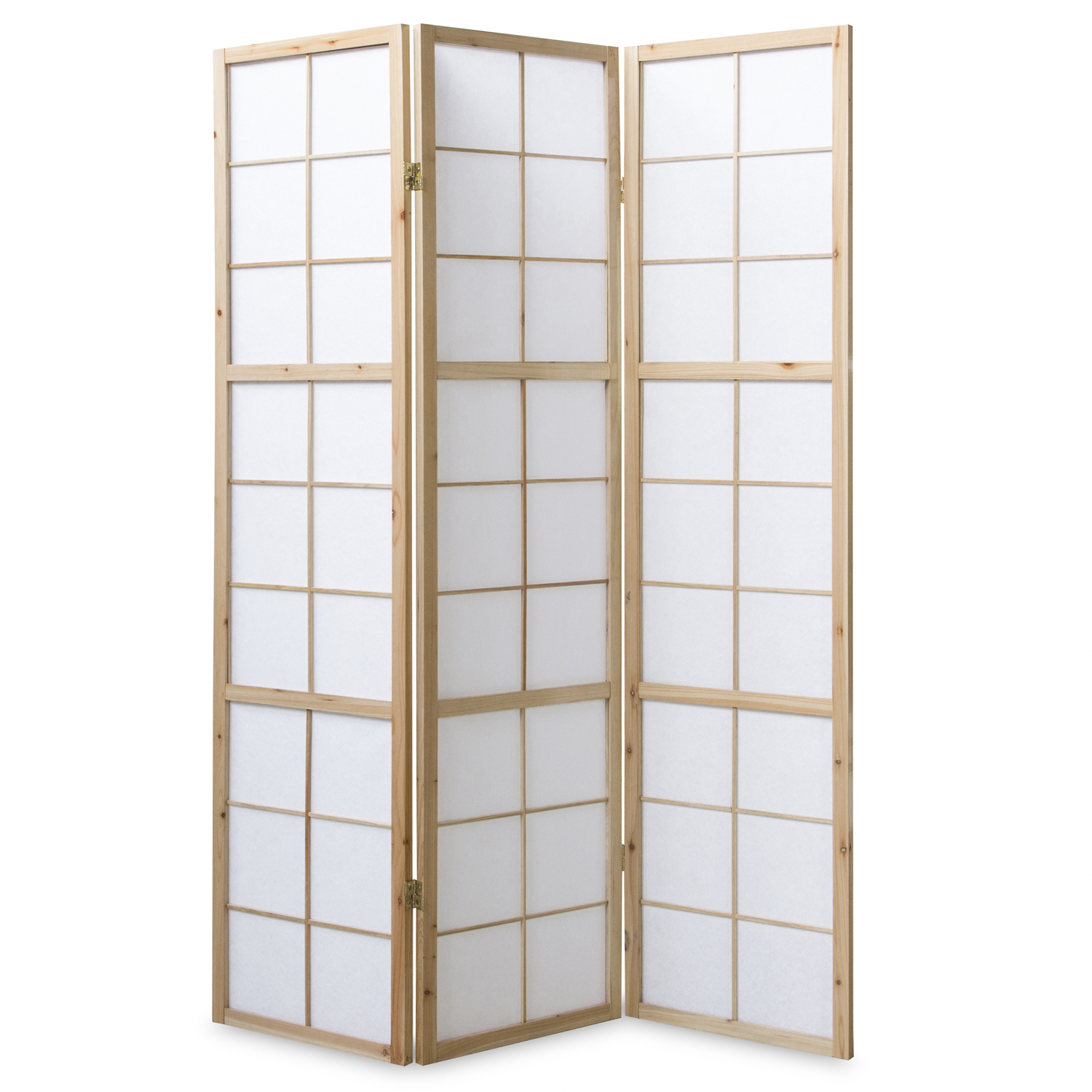 Paravent room divider 3 parts partition wall Shoji Foldable Natural