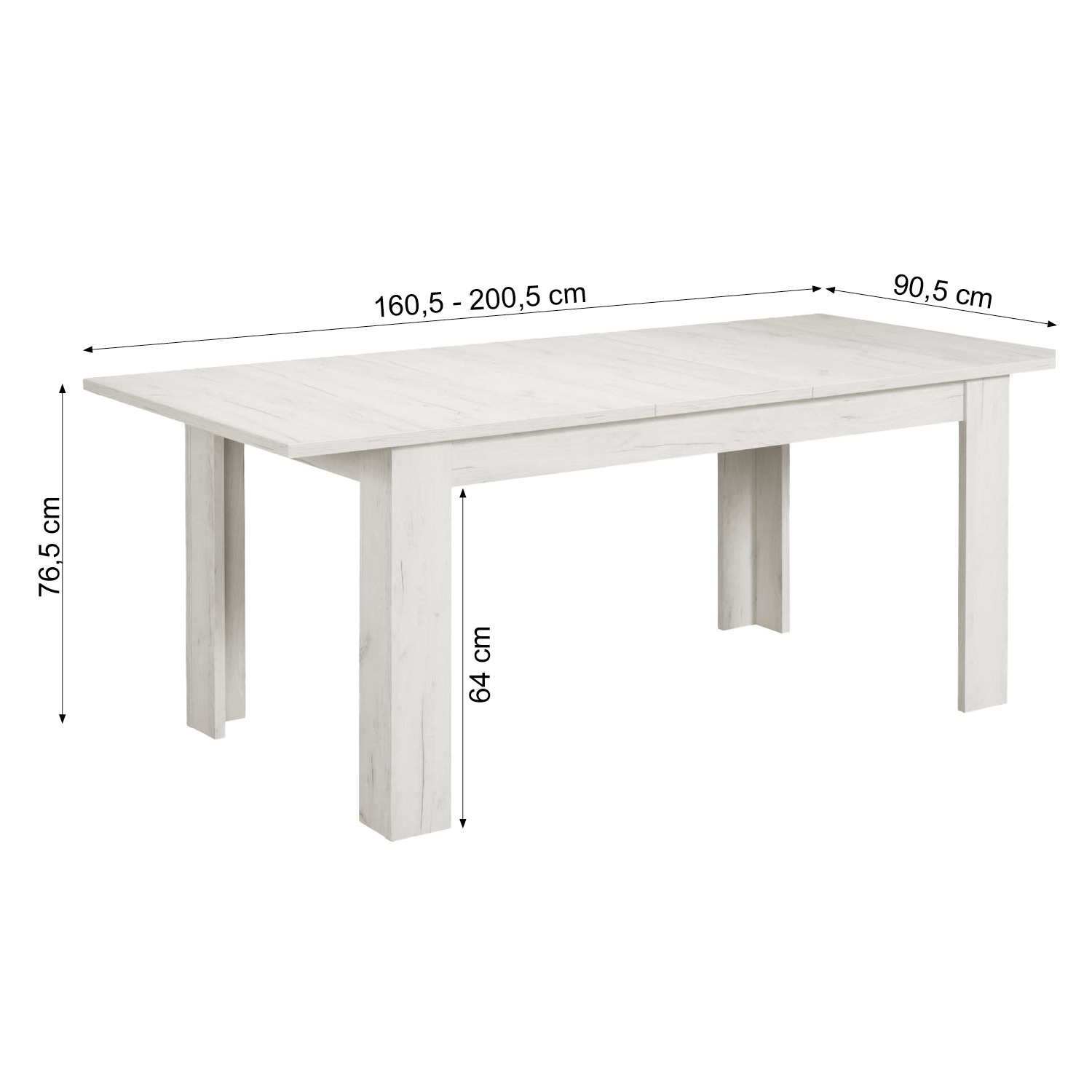 Dining set | 4-piece set upholstered chairs grey cord with armrest | swivel | dining table white vintage 160 x 90 cm | extendable 200 cm