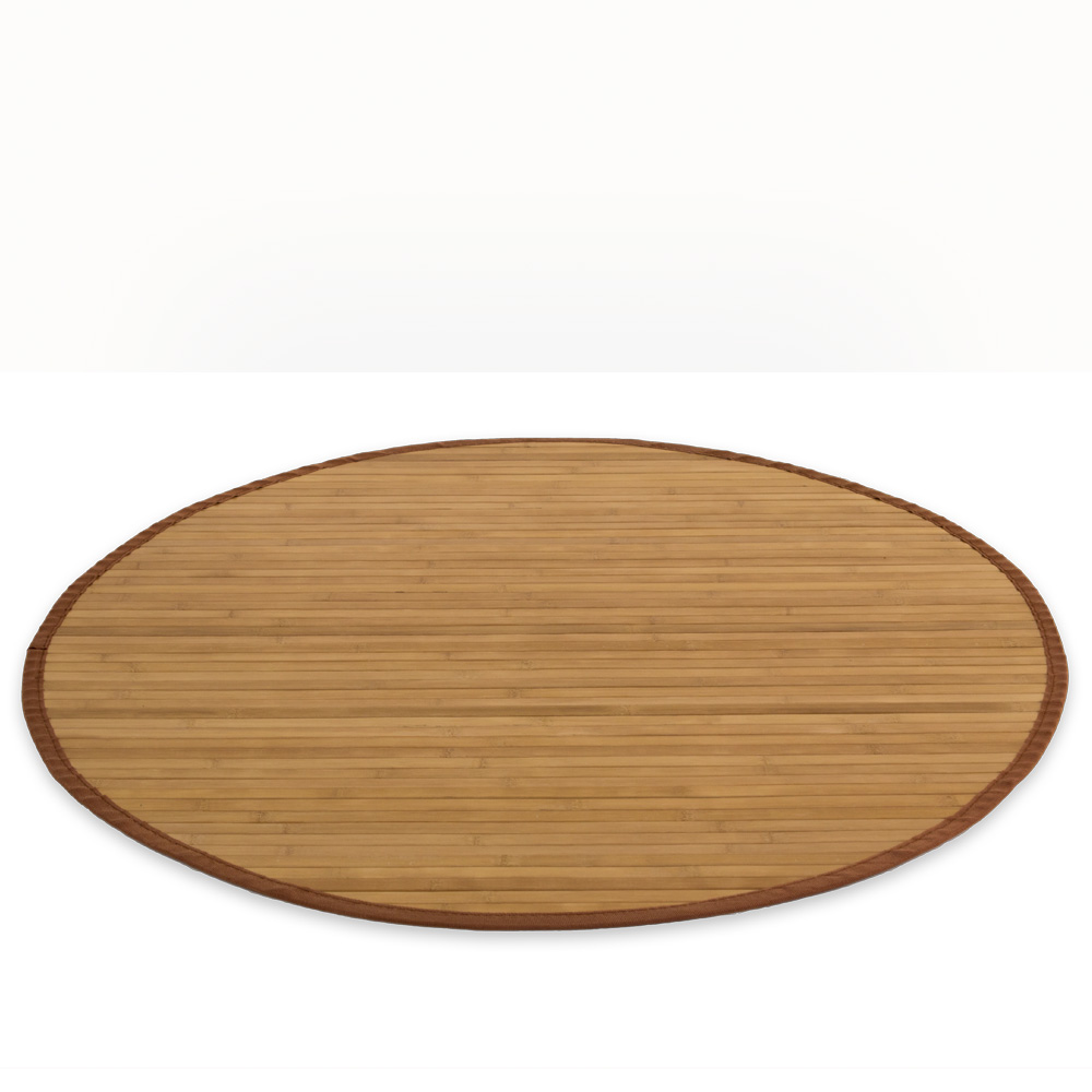 Bamboo carpet Rug 180 cm round in brown