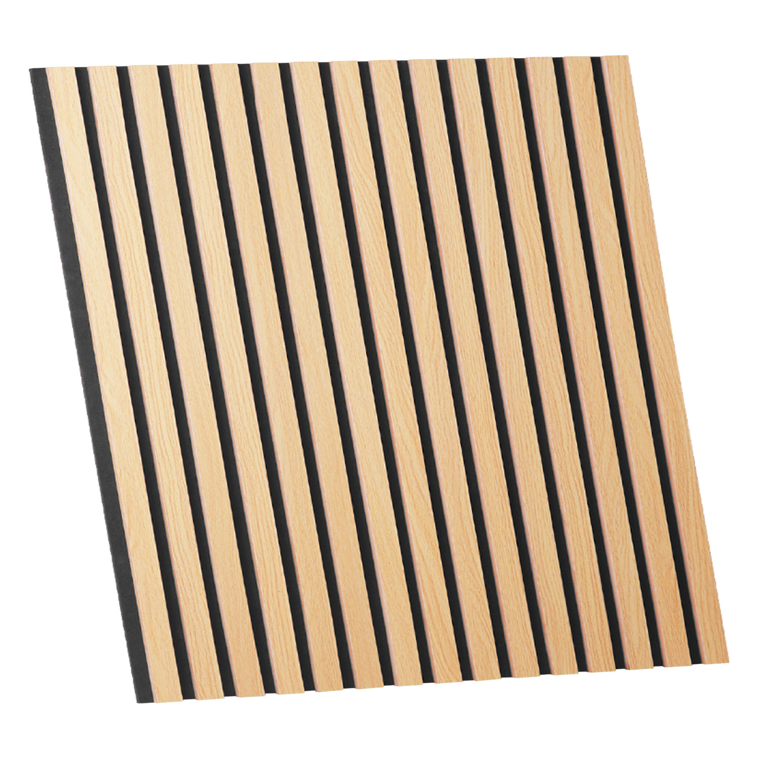 Panneaux acoustiques Muraux 60 x 60 cm Chêne Naturel | Bois | Set de 4 | Lattes 3D