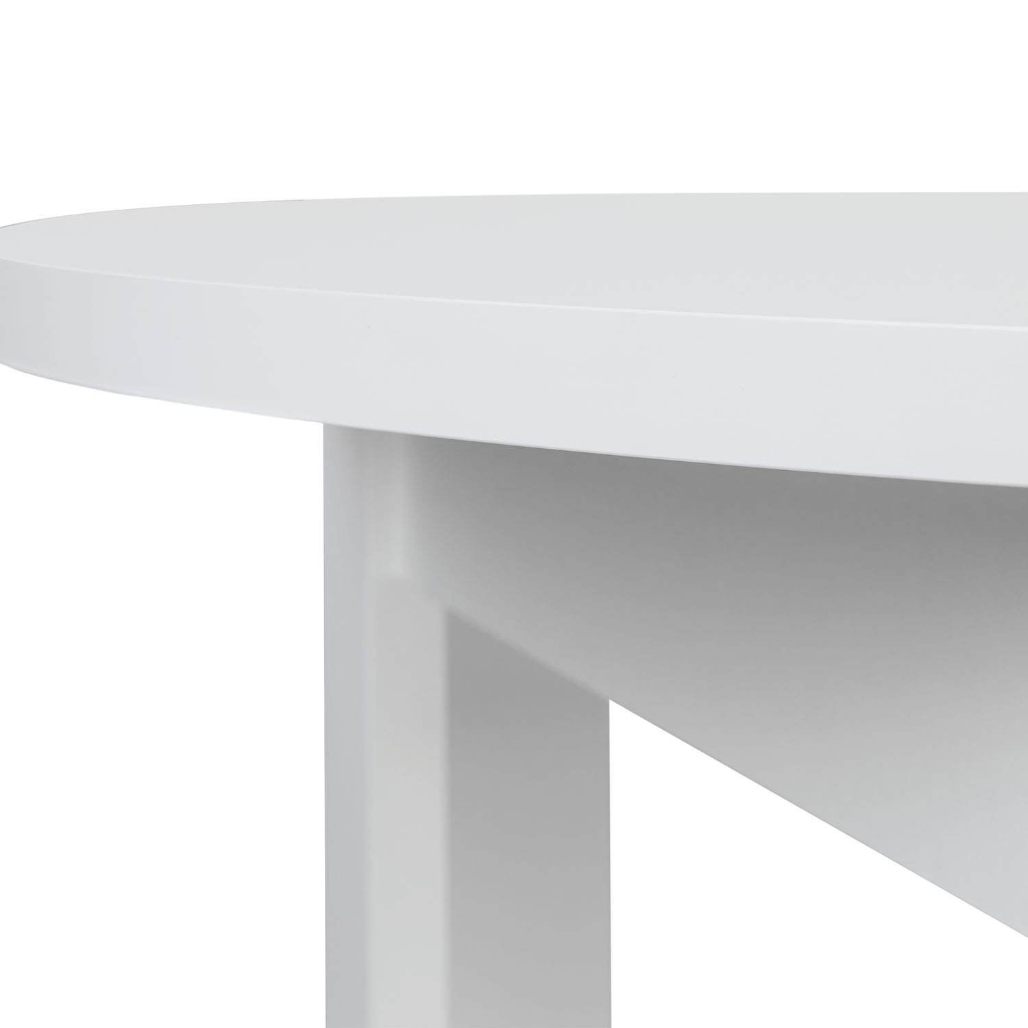 Modern Dining Table Round Kitchen Table Ø 106 cm Wooden Table White 4 Seater