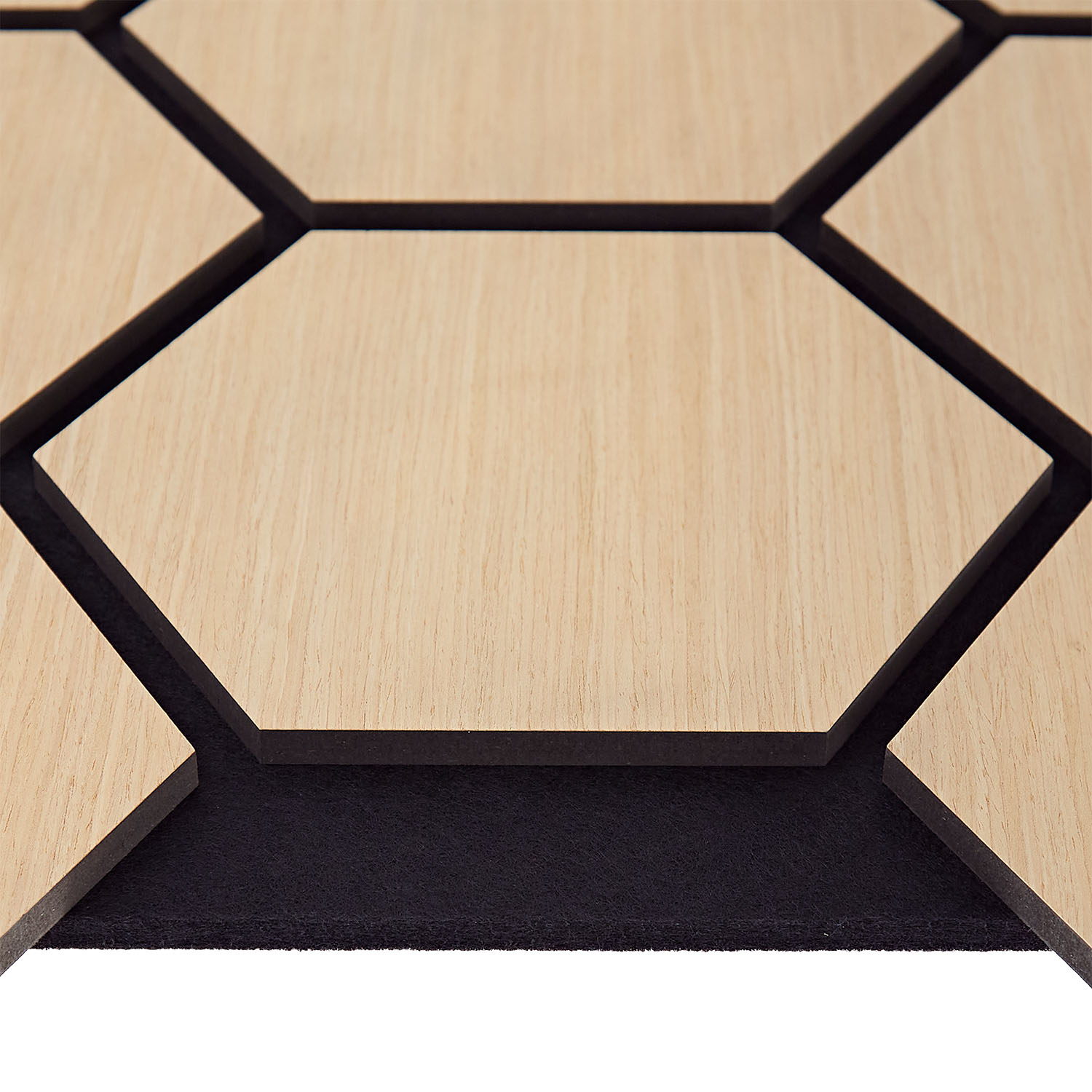 Acoustic Panels Wall Panels Hexagon Honeycomb 76 x 62 cm Natural Oak | Wood | 4-piece Set | 3D