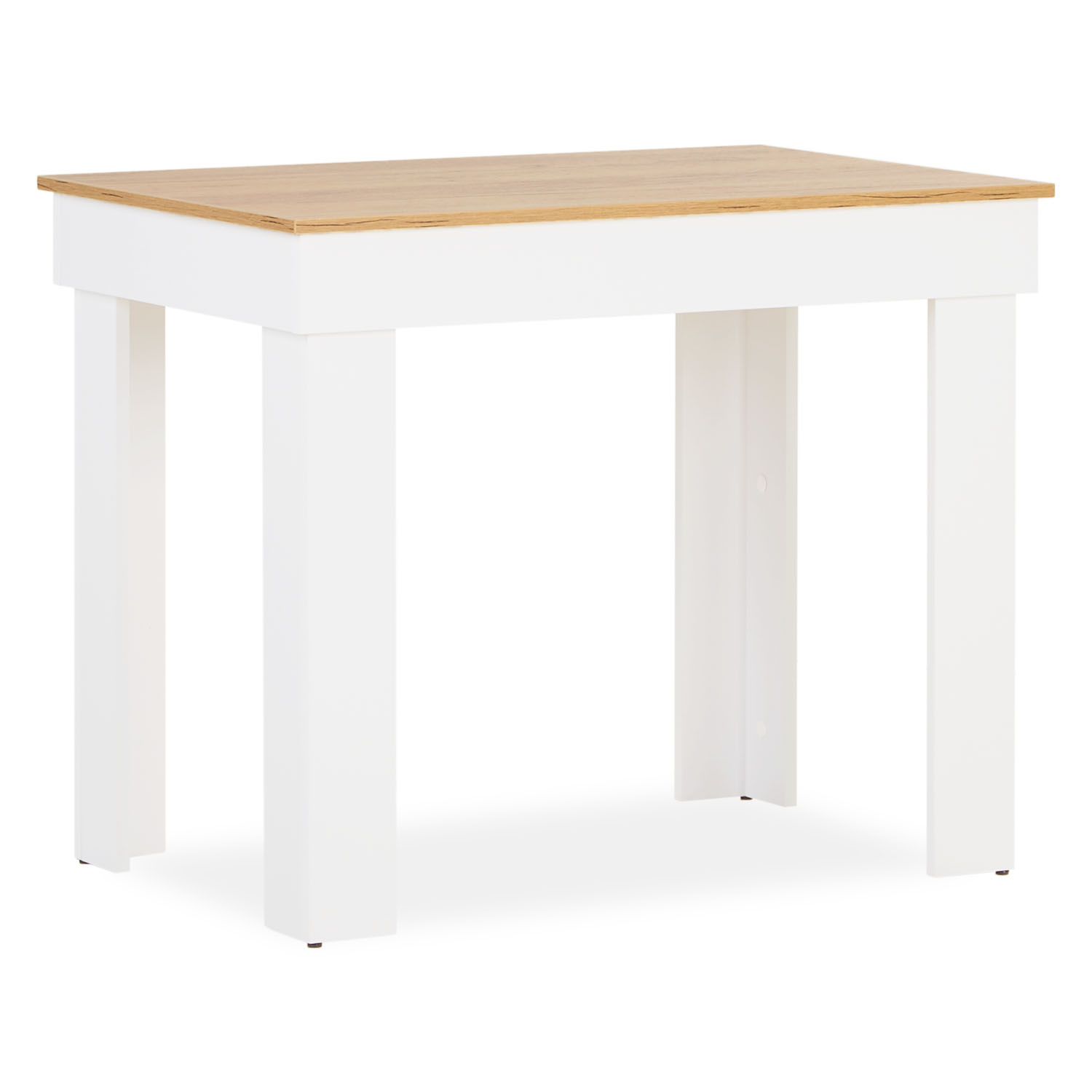 Dining set | 2-piece set upholstered chairs grey velvet without armrest | dining table white und oak 90 x 60 cm