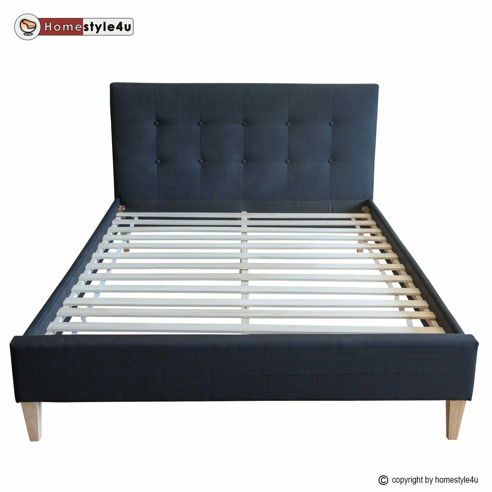 Upholstered bed rack 140 x 200 black