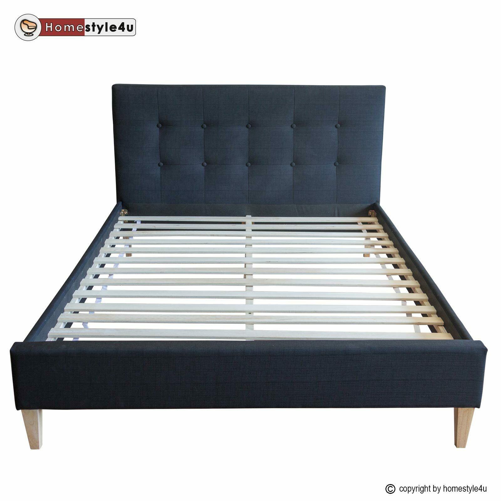 Upholstered bed rack 140 x 200 black Upholstered bed rack 140 x 200 black