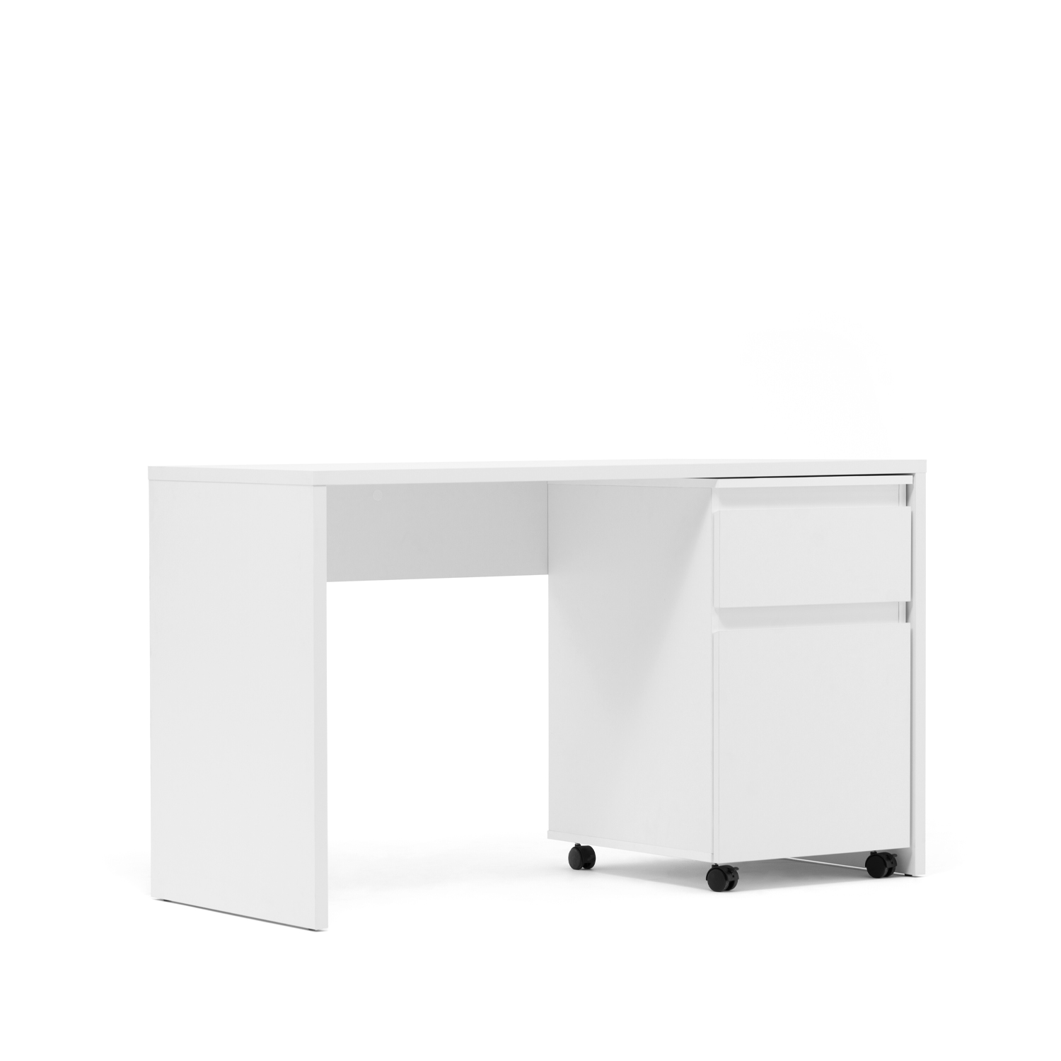 Bureau White Guéridon mobile Table de bureau Table d'ordinateur