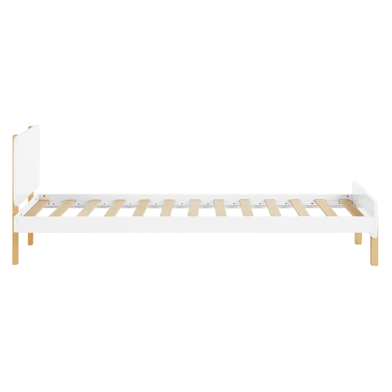 Lit en bois simple Lit enfant 90x200 Lit de jeunesse massif blanc pin Cadre de lit Lit junior Sommier à lattes