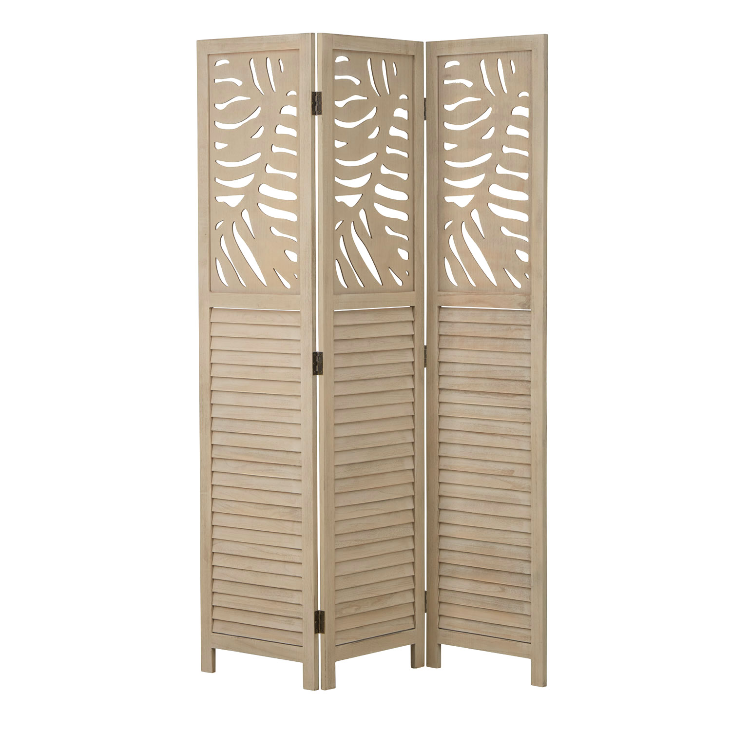 Paravent Natural Rattan-Style Decorations | 3-panel | Wood | Room Divider Partition Privacy Screen