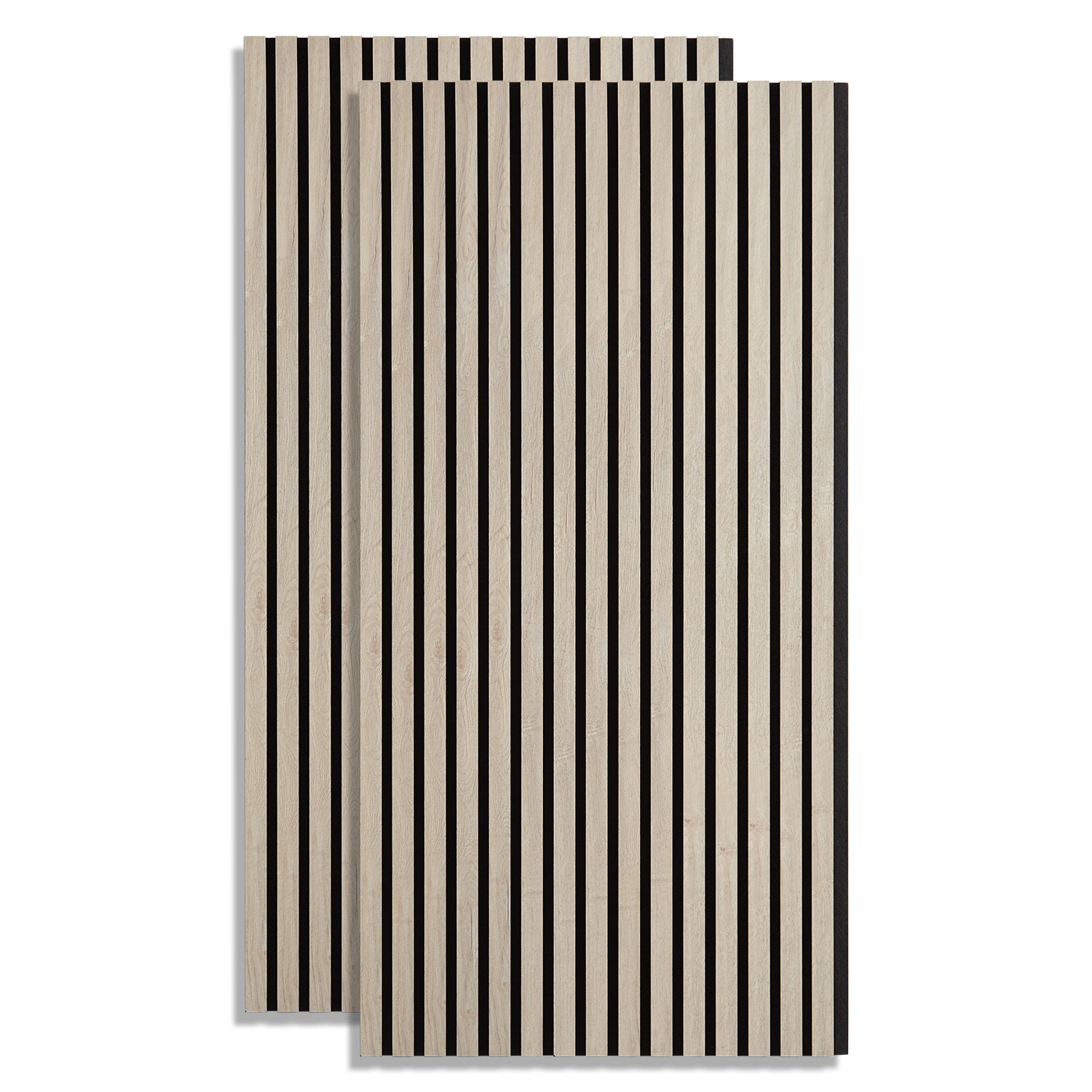 Panneaux acoustiques Muraux 60 x 120 cm Gris Clair | Bois | Set de 2 | Lattes 3D