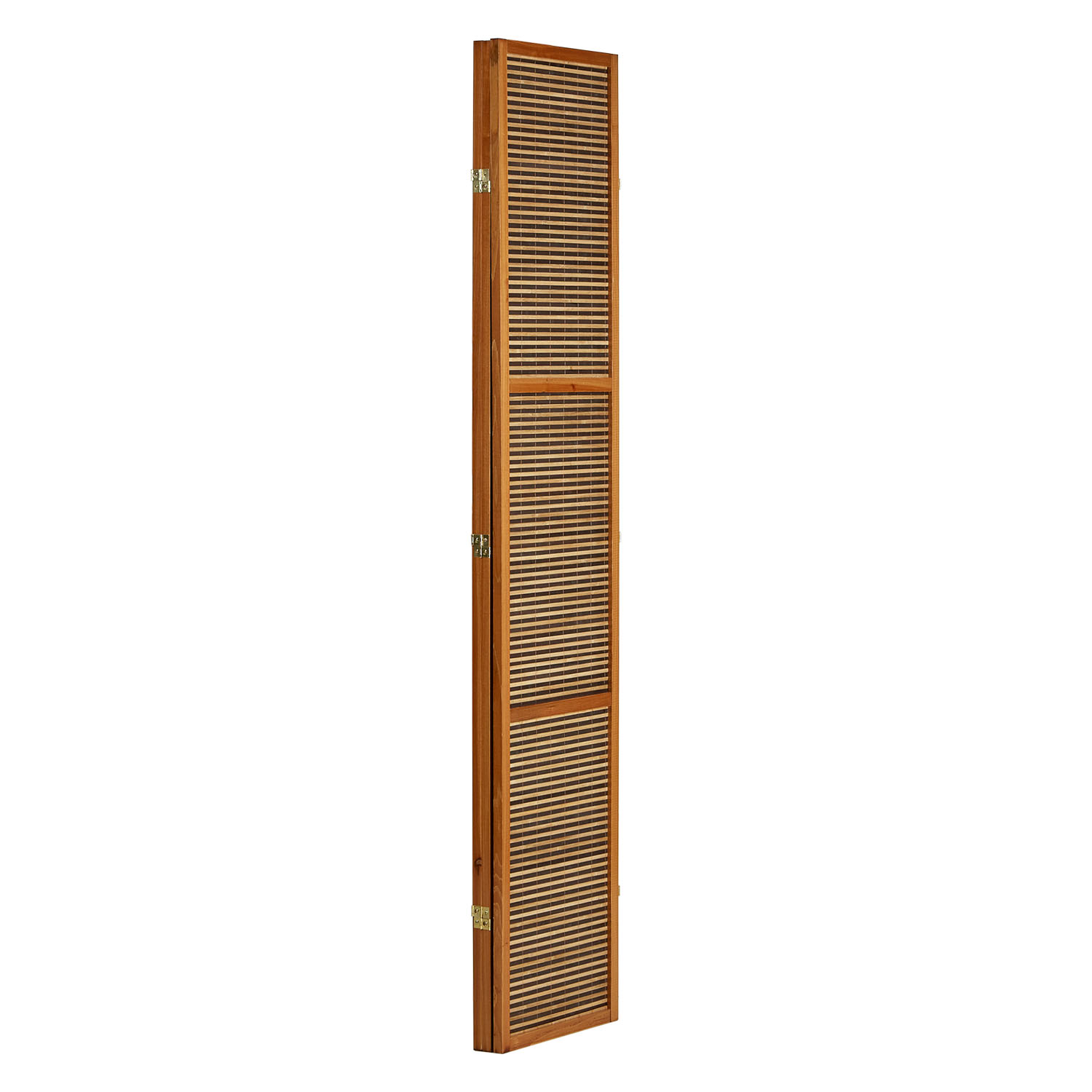 Paravent Marron Lattes en Bois Hauteur 200 cm | 3 panneaux | Bois | Séparateur de Pièce Cloison Écran d'Intimité