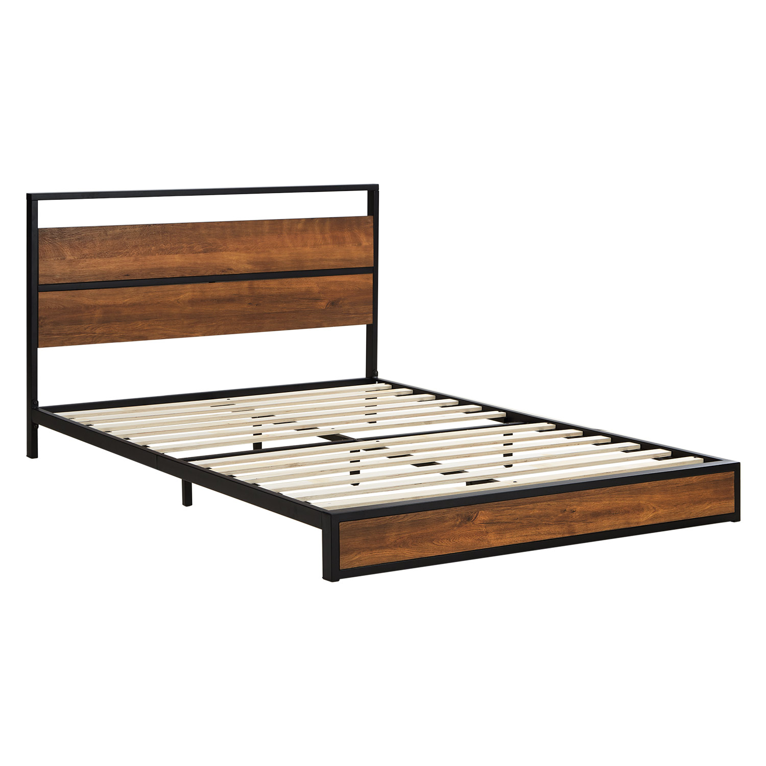 Solid Metal Bed 140x200 cm Slatts Double Bed Black Futon Bed Wood Brown Platform Bed Frame Guest Bed Solid Metal Bed 140x200 cm Slatts Mattress Double Bed Black Futon Bed Wood Brown Platform Bed Frame Guest Bed