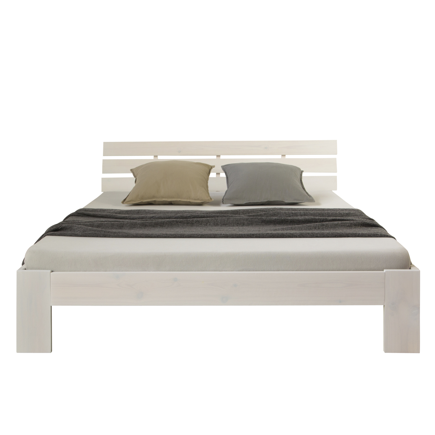 wooden bed 120 x 200 cm white double bed