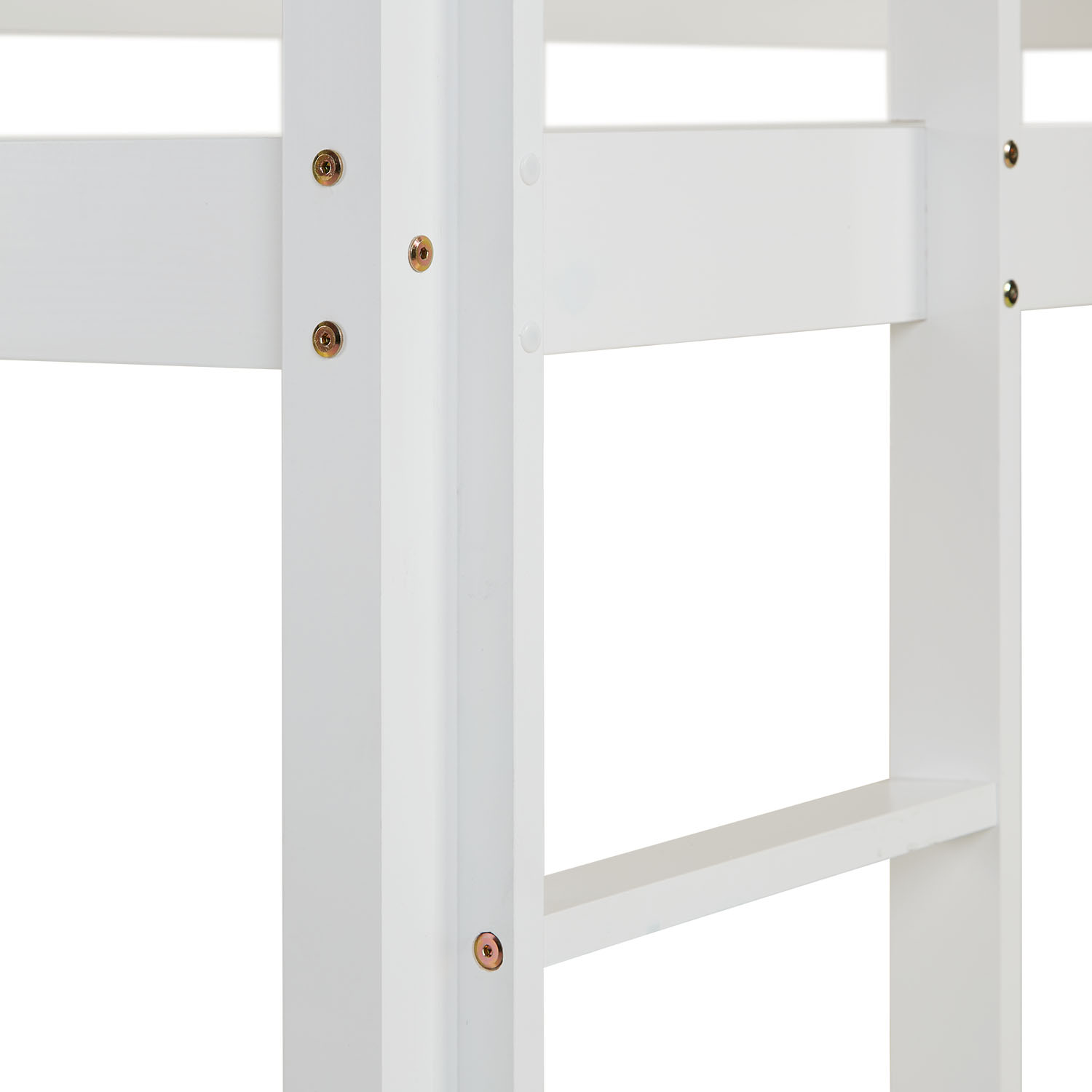 Loft Bed Kids 90x200 cm White | Slide | without Slatted Frame