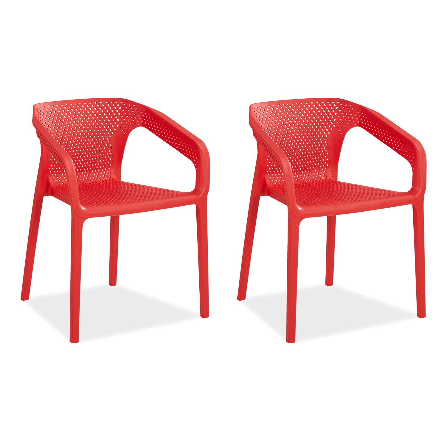 Set of 2 Garden chair with armrests Camping chairs Red Outdoor chairs Plastic Egg chair Lounger chairs Stacking chairs Garden furniture set Garden table and 2 chairs Bistro set Red Outdoor table and chairs Lounge chair Patio set