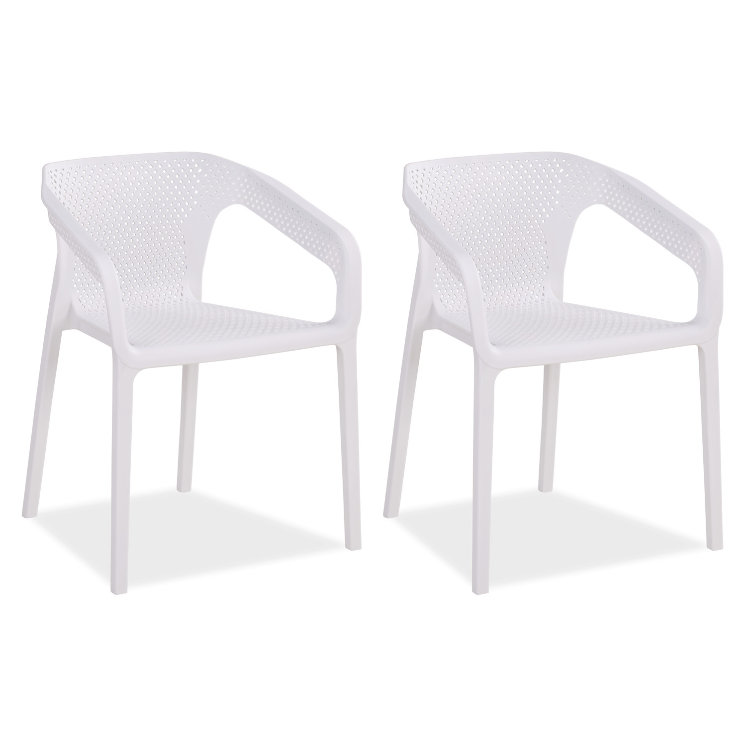 Set of 2 Garden chair with armrests Camping chairs White Outdoor chairs Plastic Egg chair Lounger chairs Stacking chairs Garden furniture set Garden table and 2 chairs Bistro set White Outdoor table and chairs Lounge chair Patio set