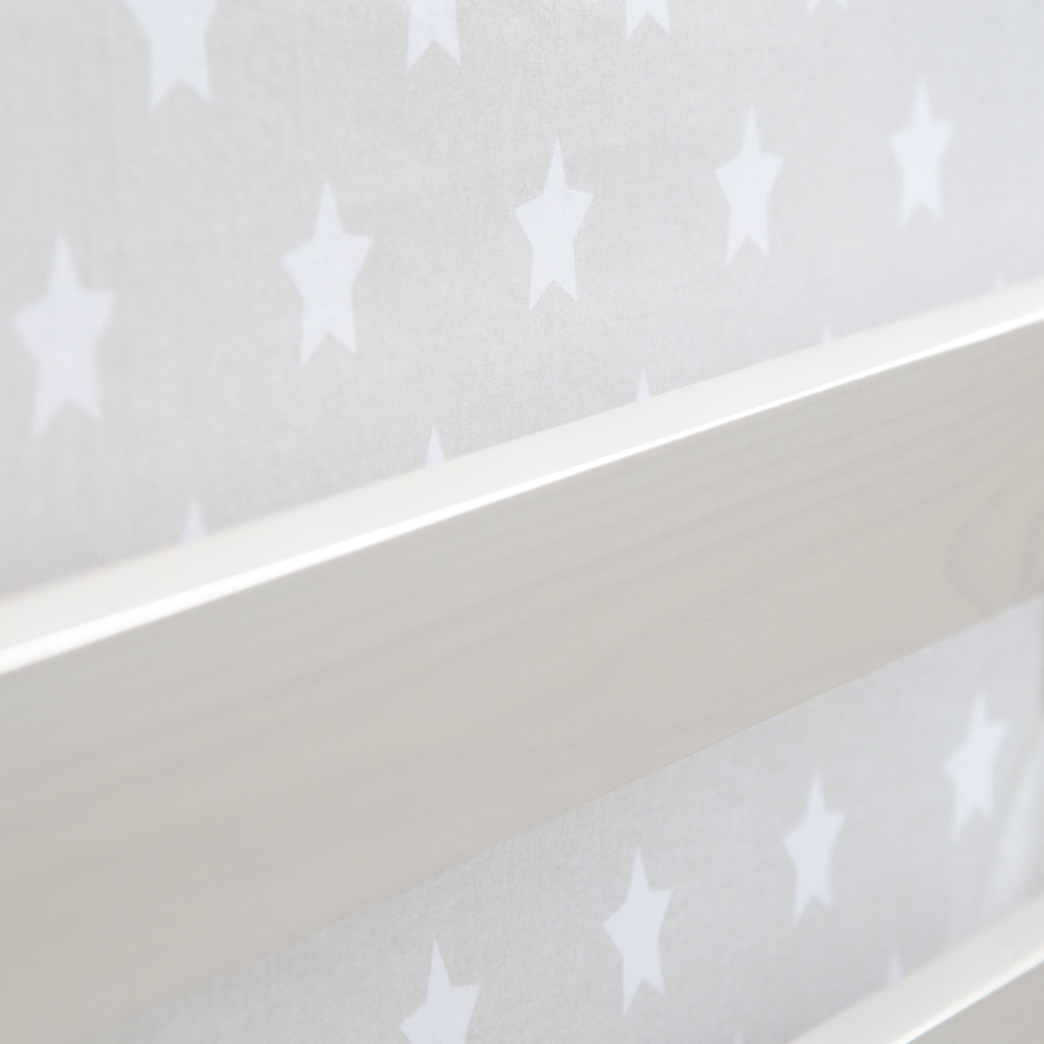 Loft Bed Kids 90x200 cm White with Curtain Stars | Tower | Slide | without Slatted Frame