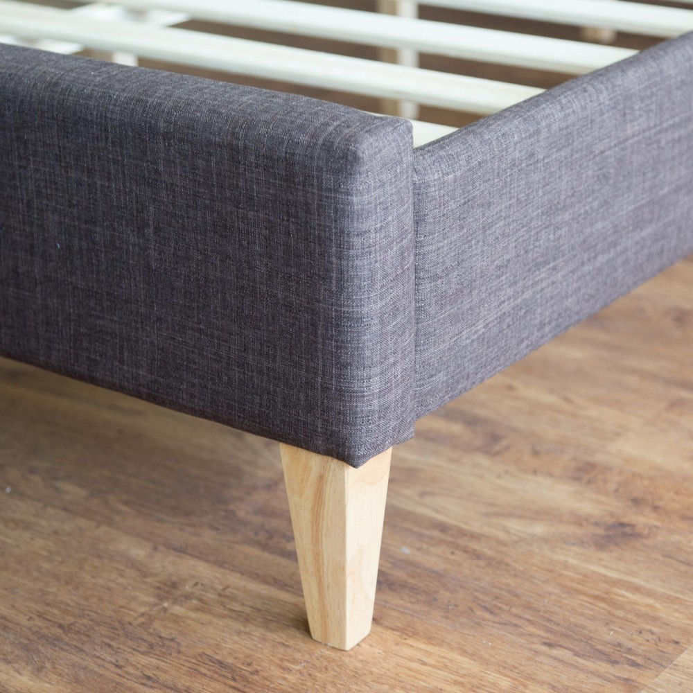 Upholstered bed rack 140 x 200 brown