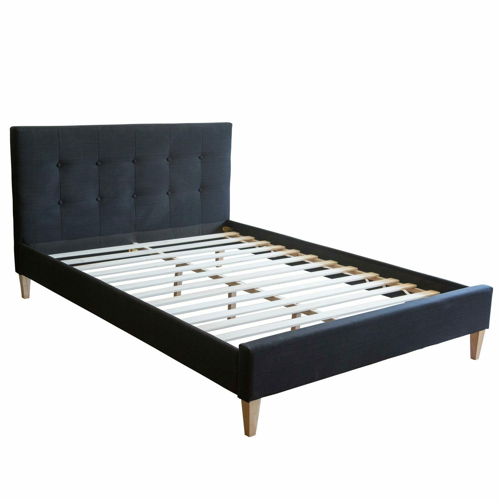 Upholstered bed rack 140 x 200 black